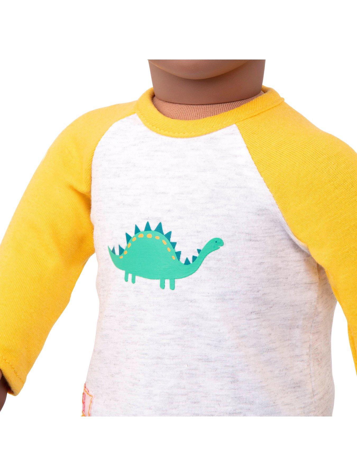  image of our-generation-deluxe-boynbspdollnbsp-dinosaur-print-pyjama-outfit
