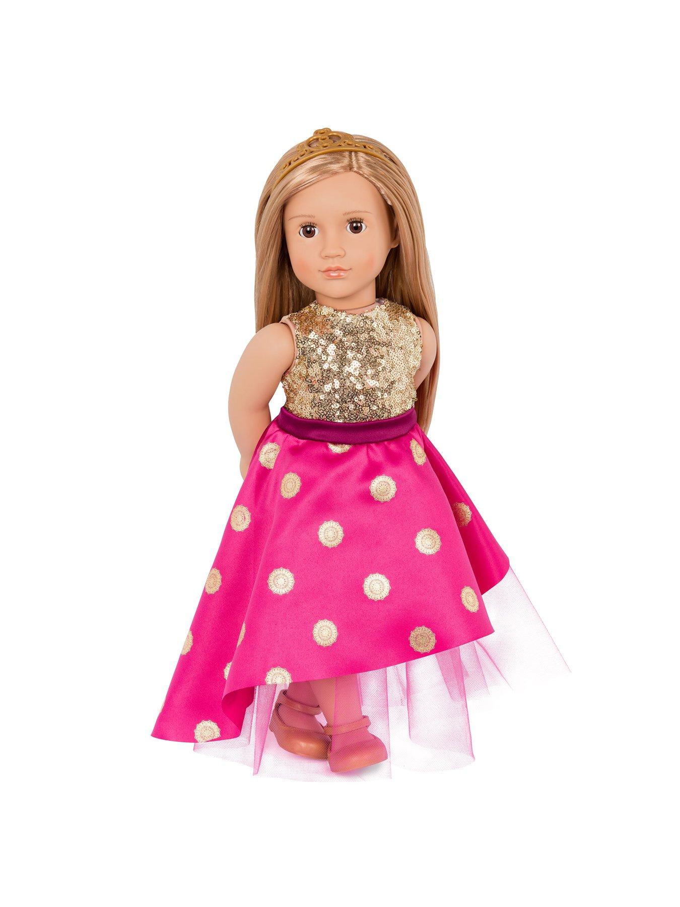  image of our-generation-doll-withnbsplong-festive-dress-amp-tiara-sarah