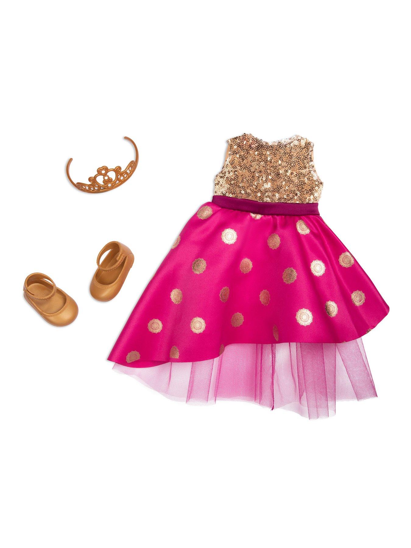  image of our-generation-doll-withnbsplong-festive-dress-amp-tiara-sarah