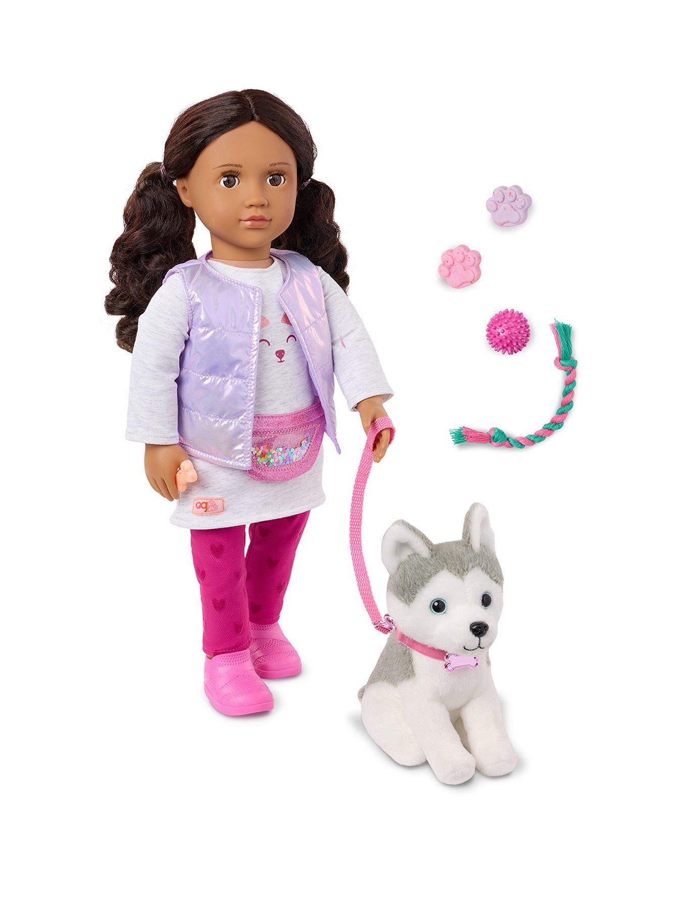 Our Generation Doll W/ Metallic Vest And Pup, Estella  &  Evi