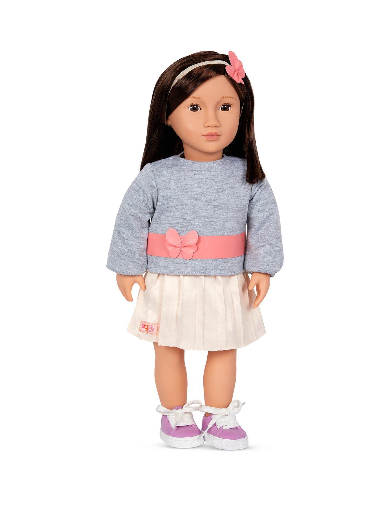  image of our-generation-doll-with-pink-pleated-skirt--nbspmei