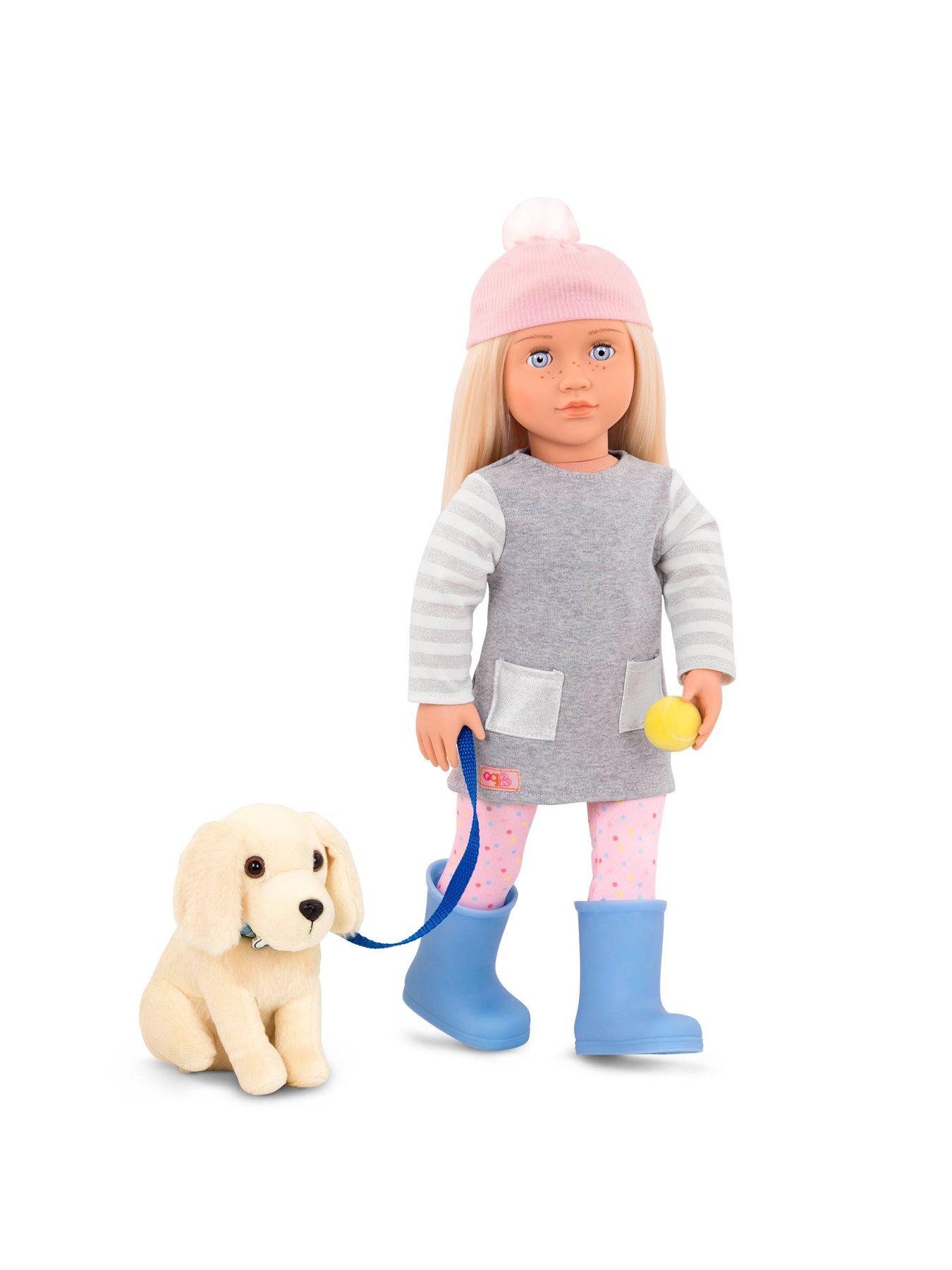  image of our-generation-doll-with-pet-dog-meagan-and-golden-retriever