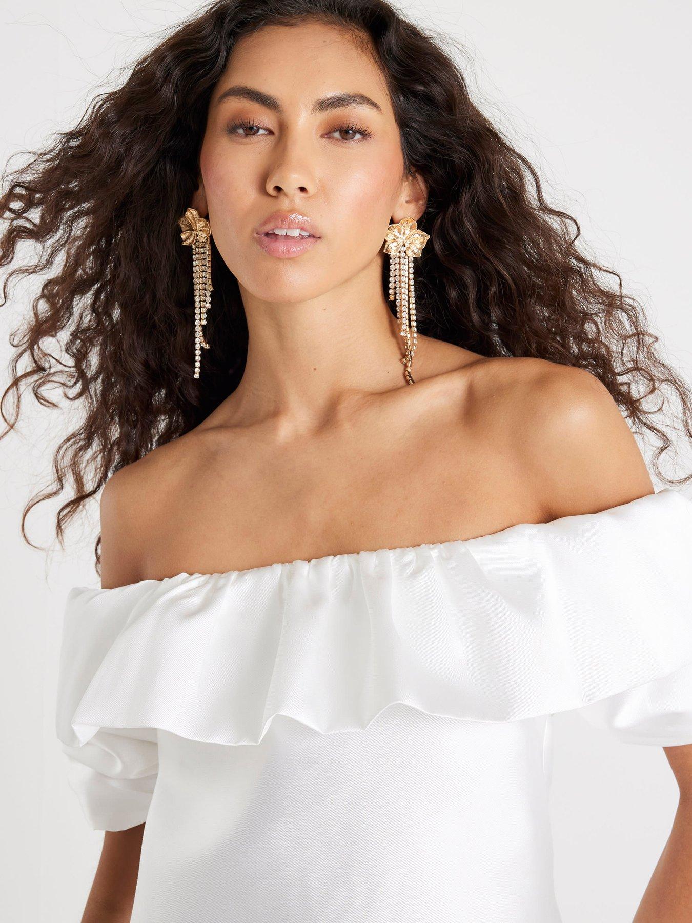Image 4 of 4 of River Island Frill Detail Short Sleeve Top - Cream