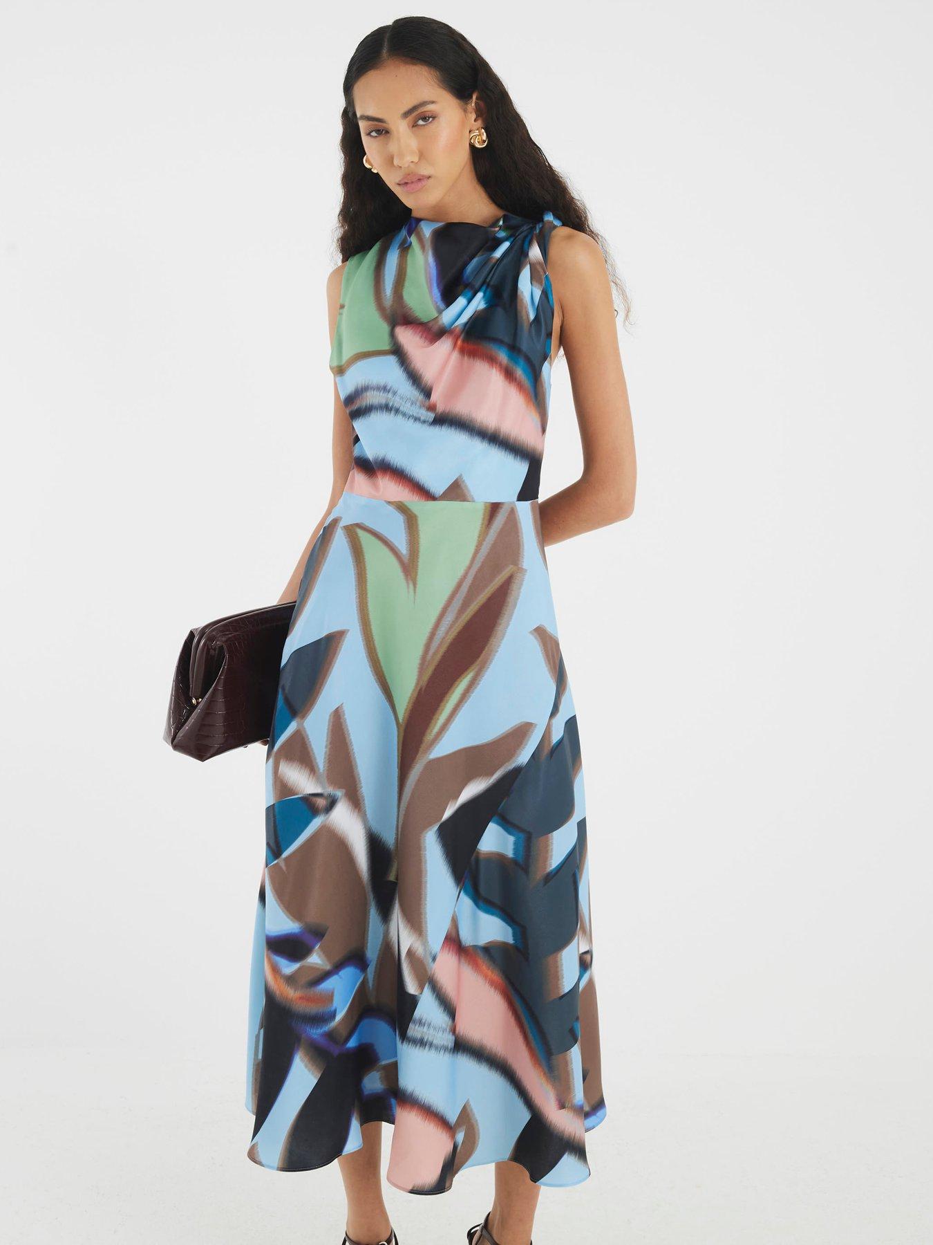 white casual dress midi Petal and Pup Women's Una Midi Dress