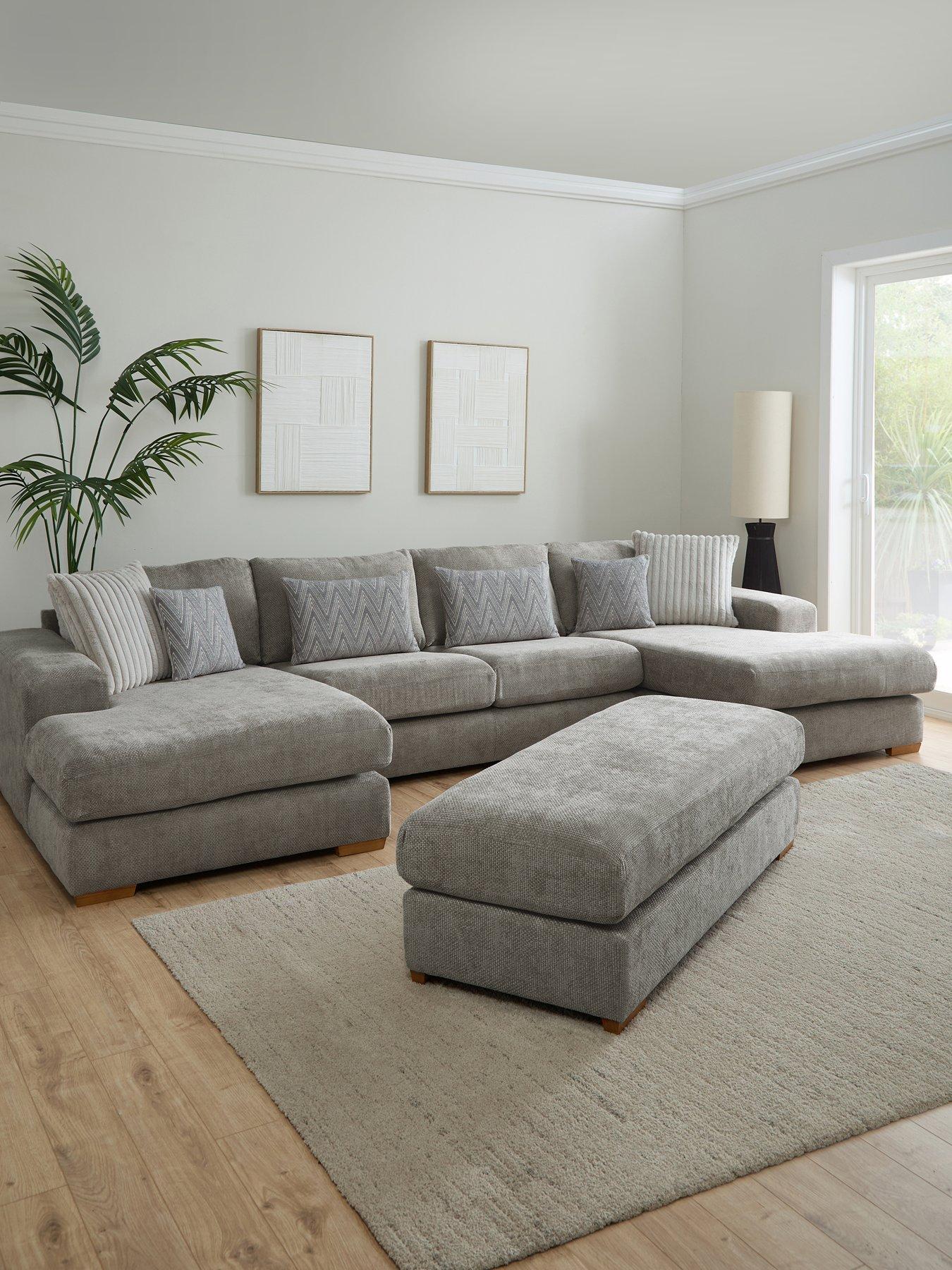 The Very Collection Broadgate Large U-shape Modular Sofa with Footstool - Made to Order in the UK