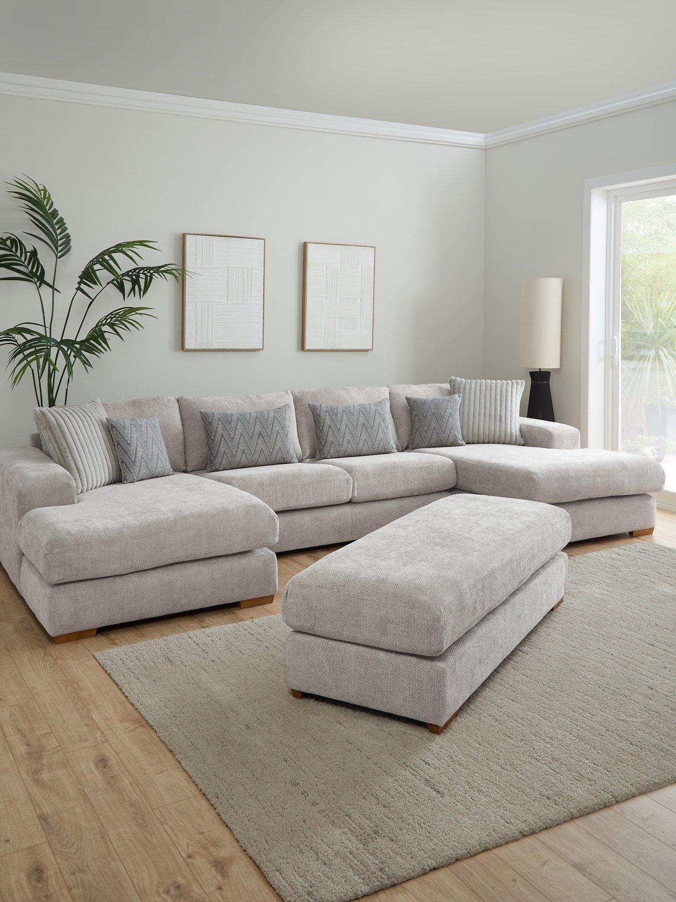 The Very Collection Broadgate Large U-shape Modular Sofa with Footstool - Made to Order in the UK