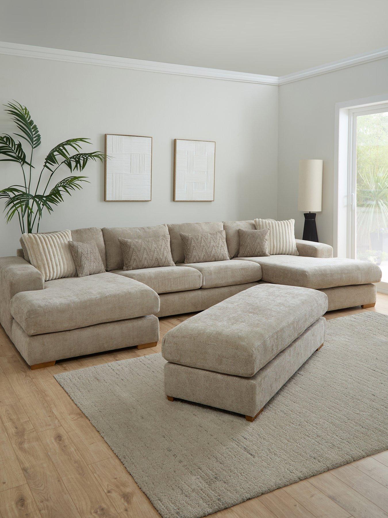 The Very Collection Broadgate Large U-shape Modular Sofa with Footstool - Made to Order in the UK