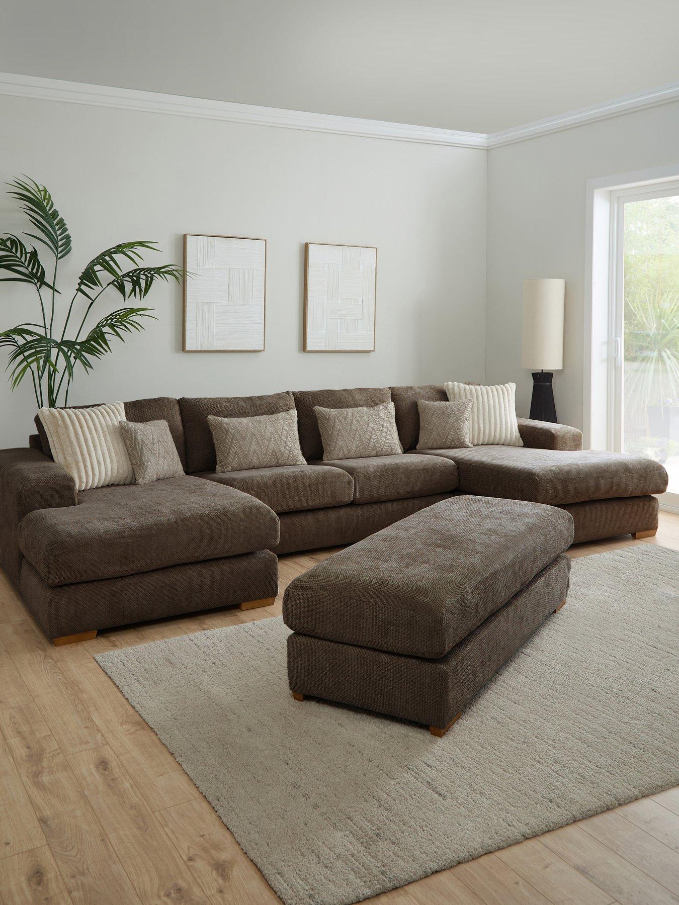 Very Home Broadgate Large U-shape Modular Sofa with Footstool