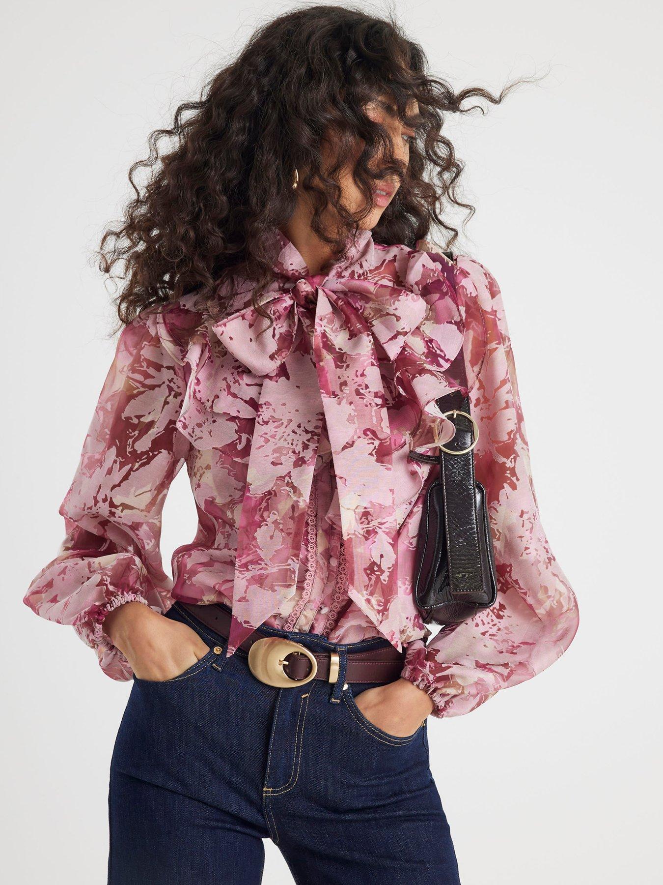 undefined Premium Printed Burnout Shirt - Pink