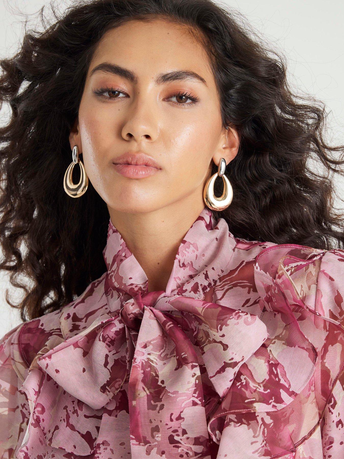 Image 4 of 4 of River Island Premium Printed Burnout Shirt - Pink