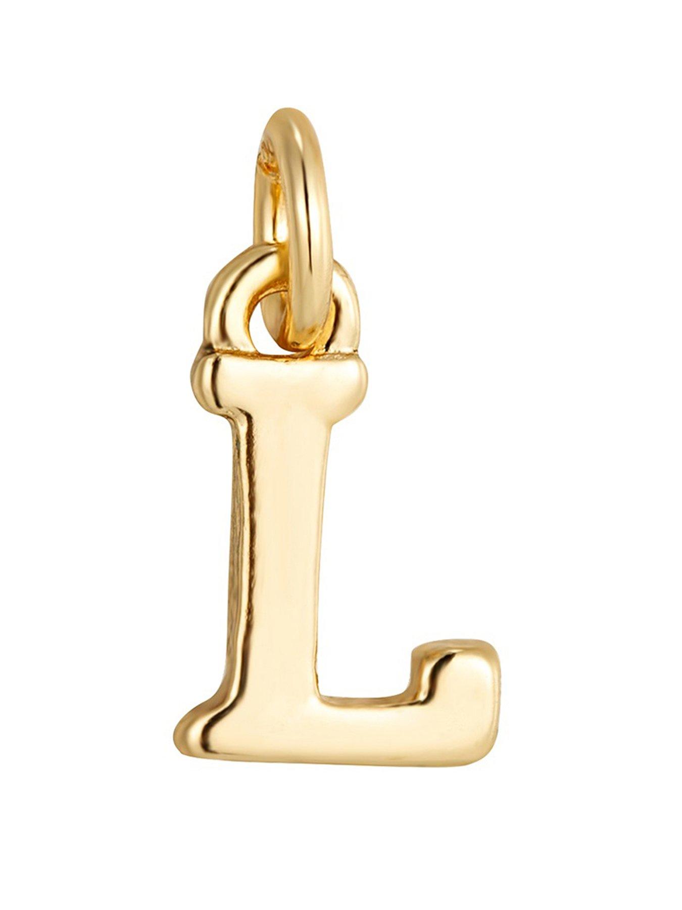 The Love Collection Pearl Stretch Bracelet with Gold Letter Charm