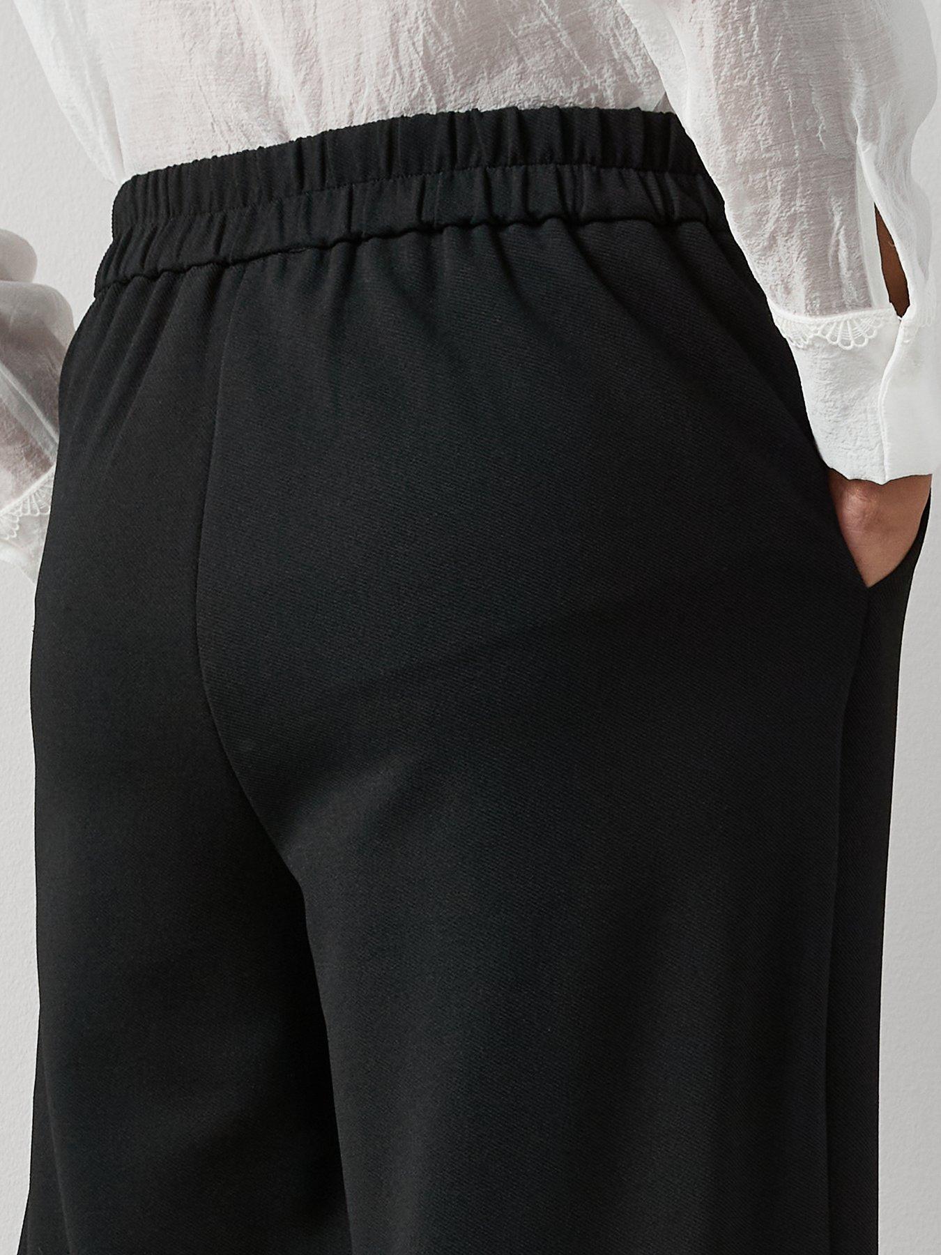 Image 4 of 6 of The Very Collection Pull On Smart Wide Leg Trousers - Black