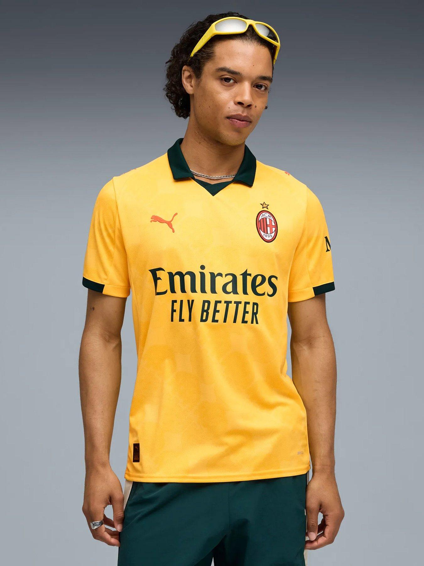 front image of puma-mens-ac-milan-2526-3rd-replica-shirt-yellow