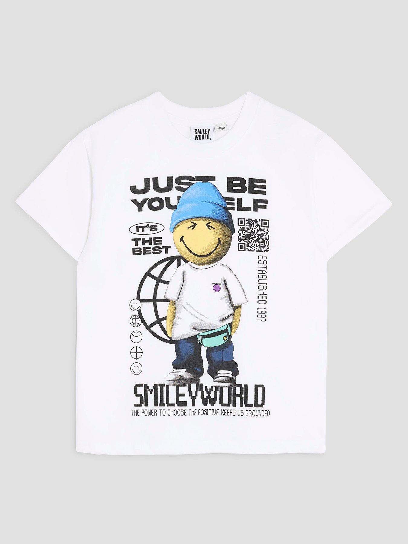 undefined Older Boys Smileyworld Be Yourself T-Shirt - White