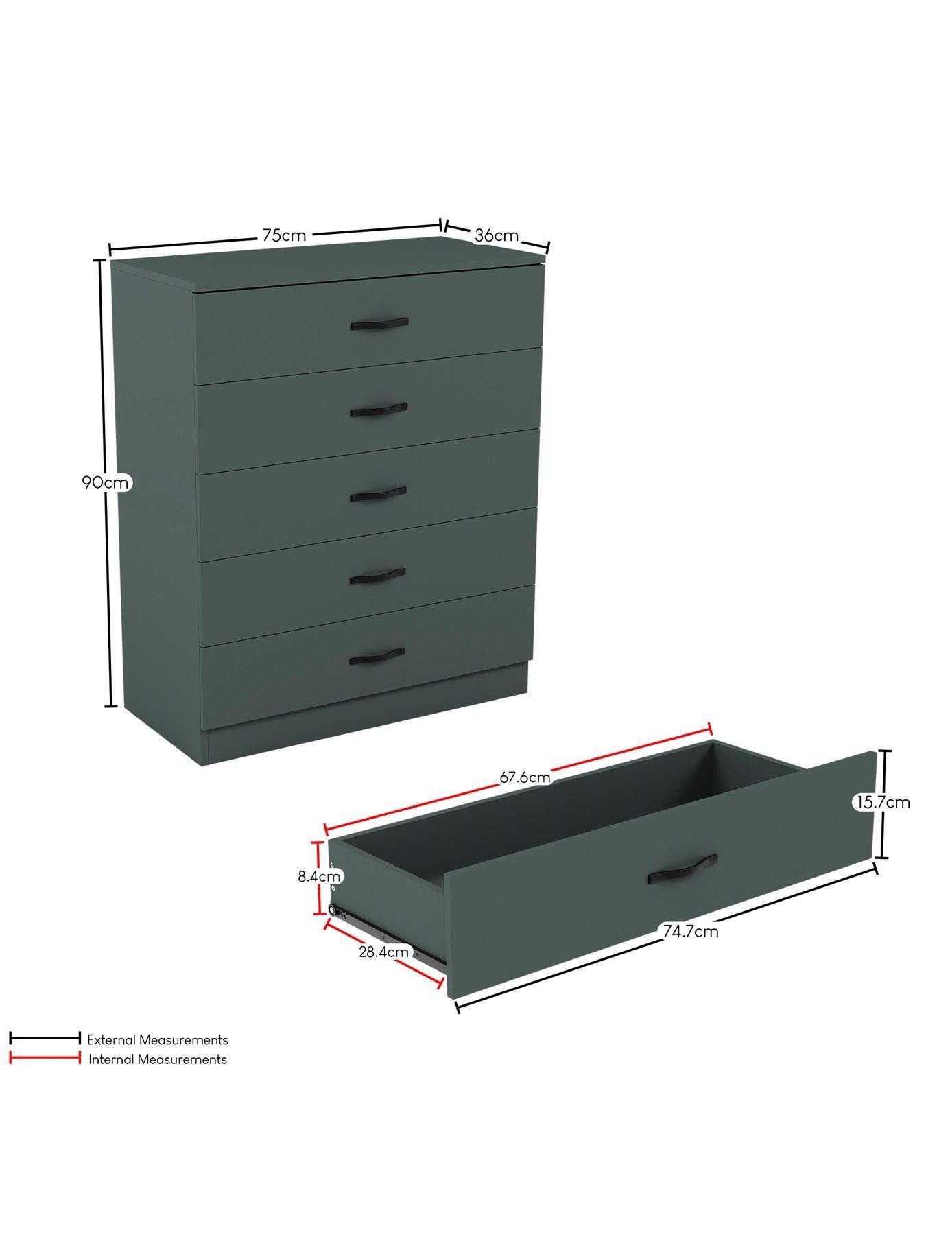 Image 5 of 6 of Vida Designs Riano 5 Drawer Drawers
