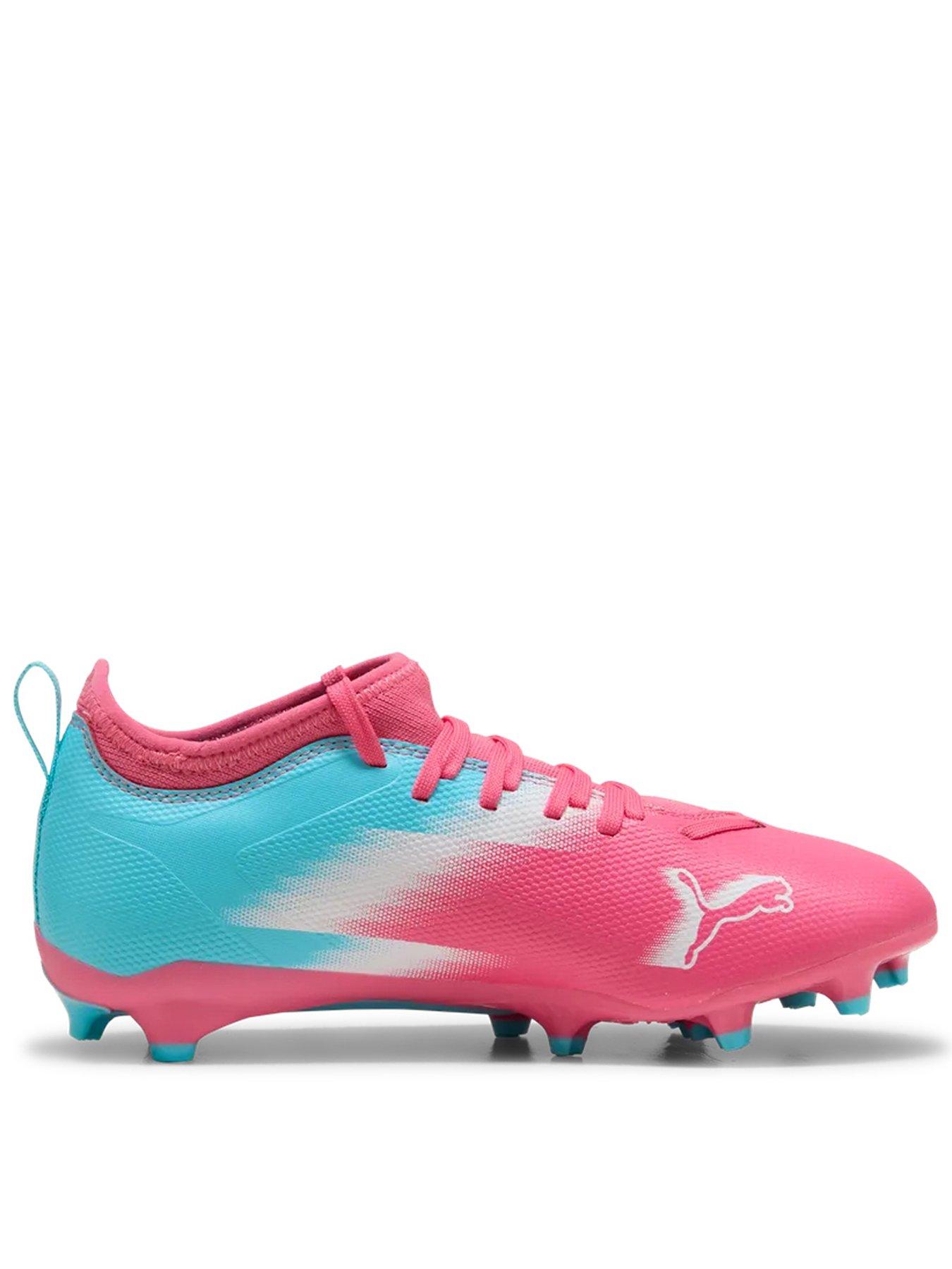 Puma Junior Ultra 6 Match Firm Ground Football Boots - Green/pink