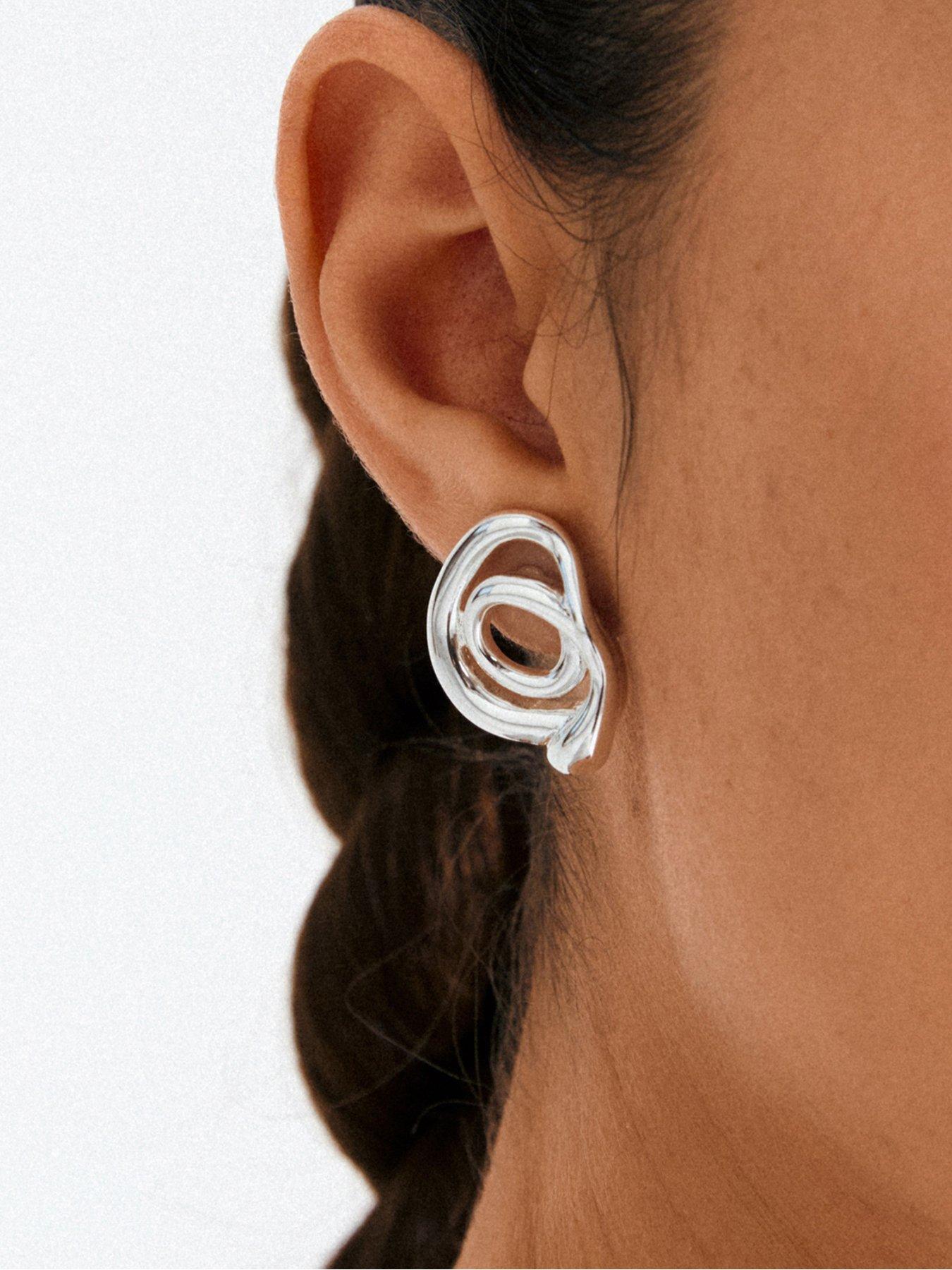 Image 3 of 3 of Pilgrim Unfold Earrings - Silver Plated