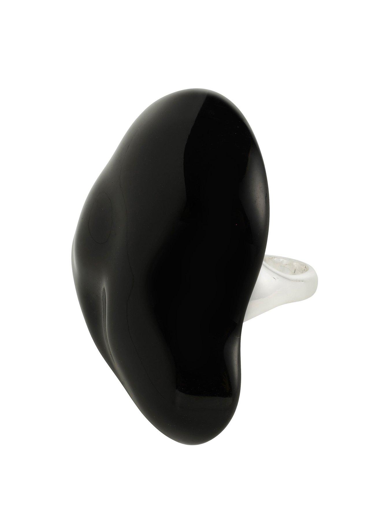 Pilgrim Lian Ring Black - Silver Plated
