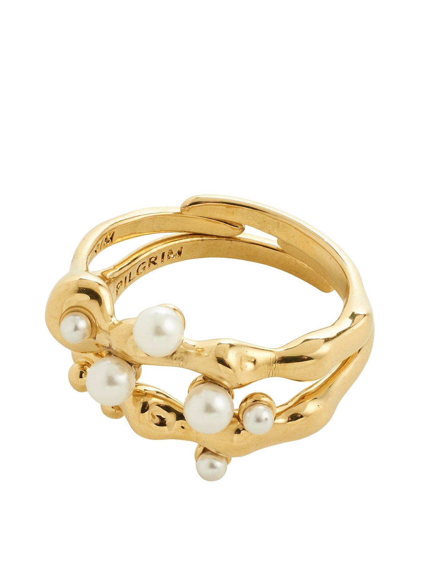 Image 1 of 3 of Pilgrim Hadley Rings, 2-In-1 Set - Gold Plated