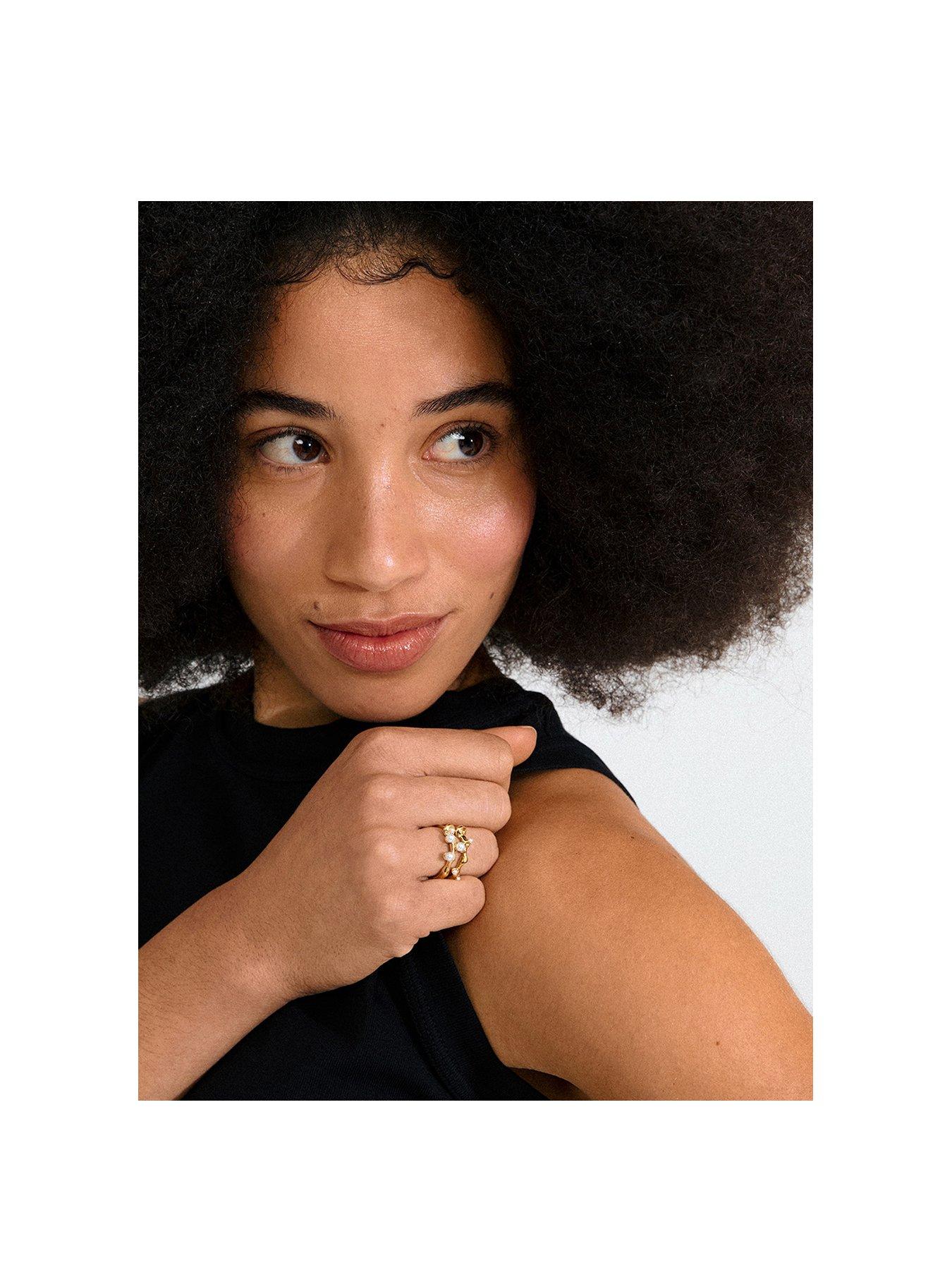 Image 2 of 3 of Pilgrim Hadley Rings, 2-In-1 Set - Gold Plated