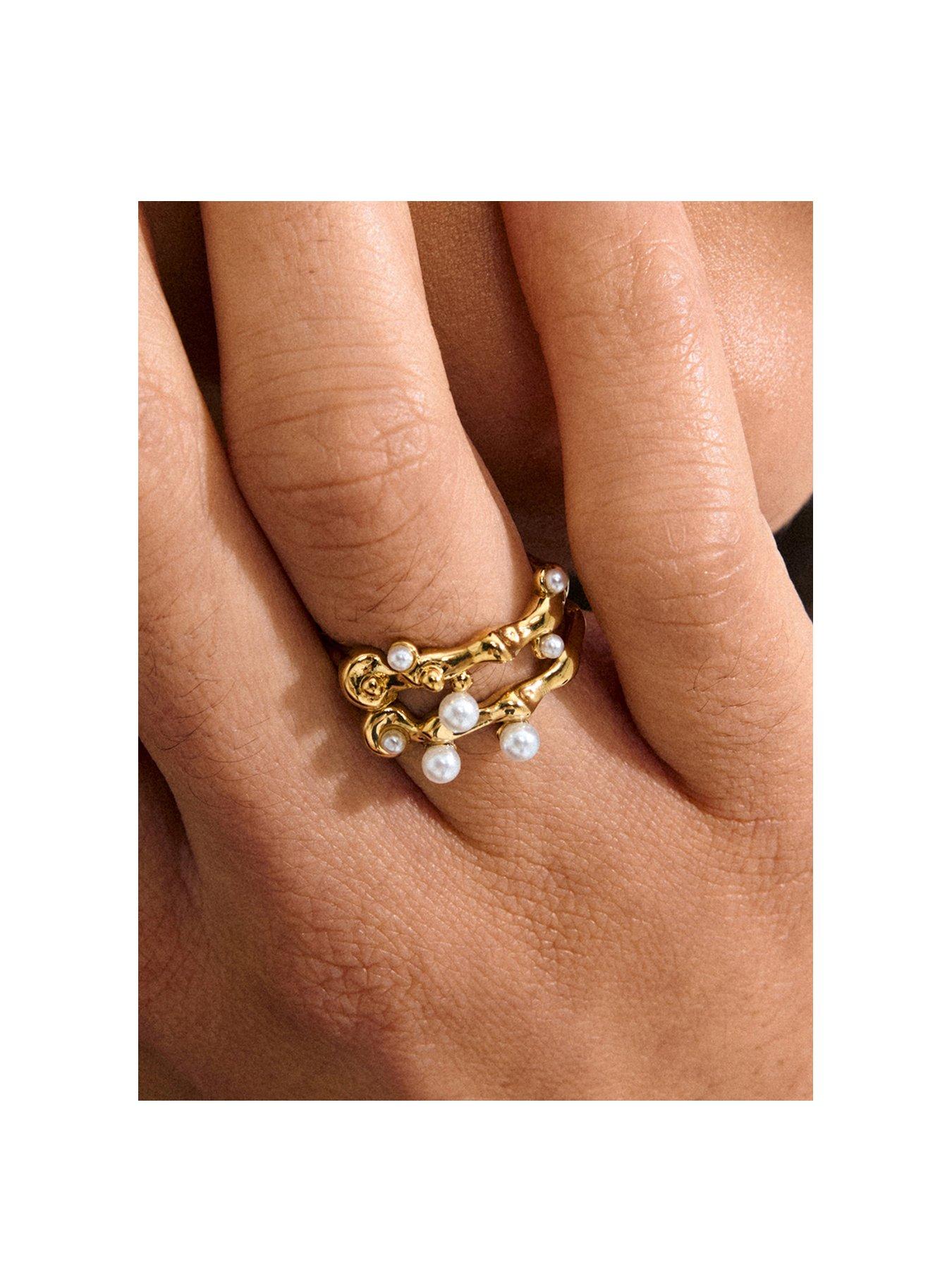 Image 3 of 3 of Pilgrim Hadley Rings, 2-In-1 Set - Gold Plated