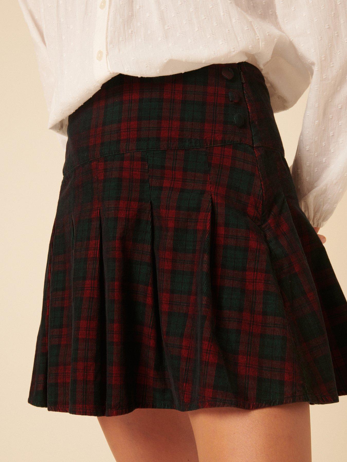 Image 3 of 6 of Nobodys Child Veronica Check Cord Skirt - Multi