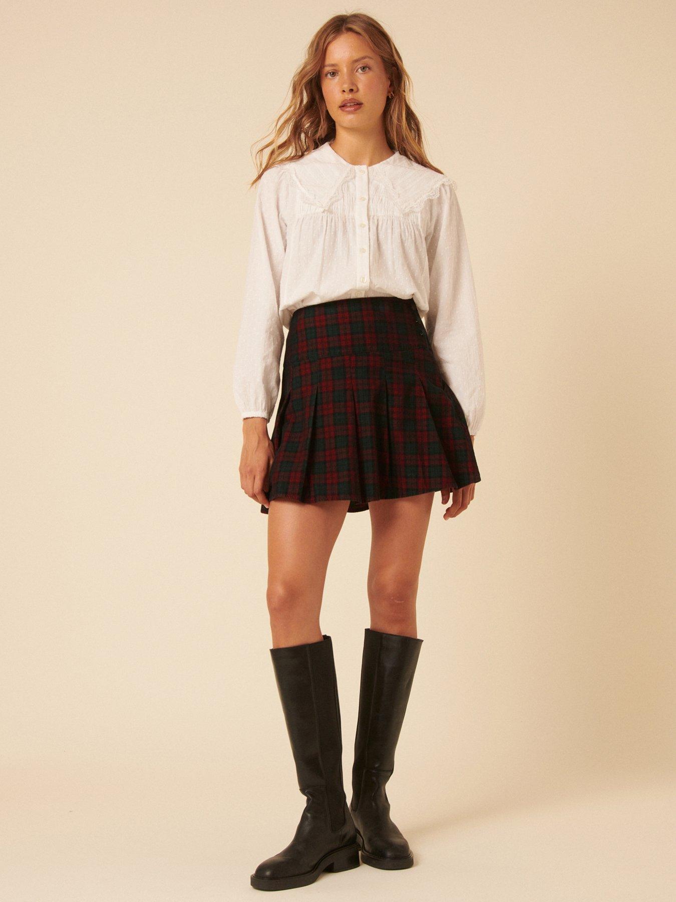 Image 4 of 6 of Nobodys Child Veronica Check Cord Skirt - Multi