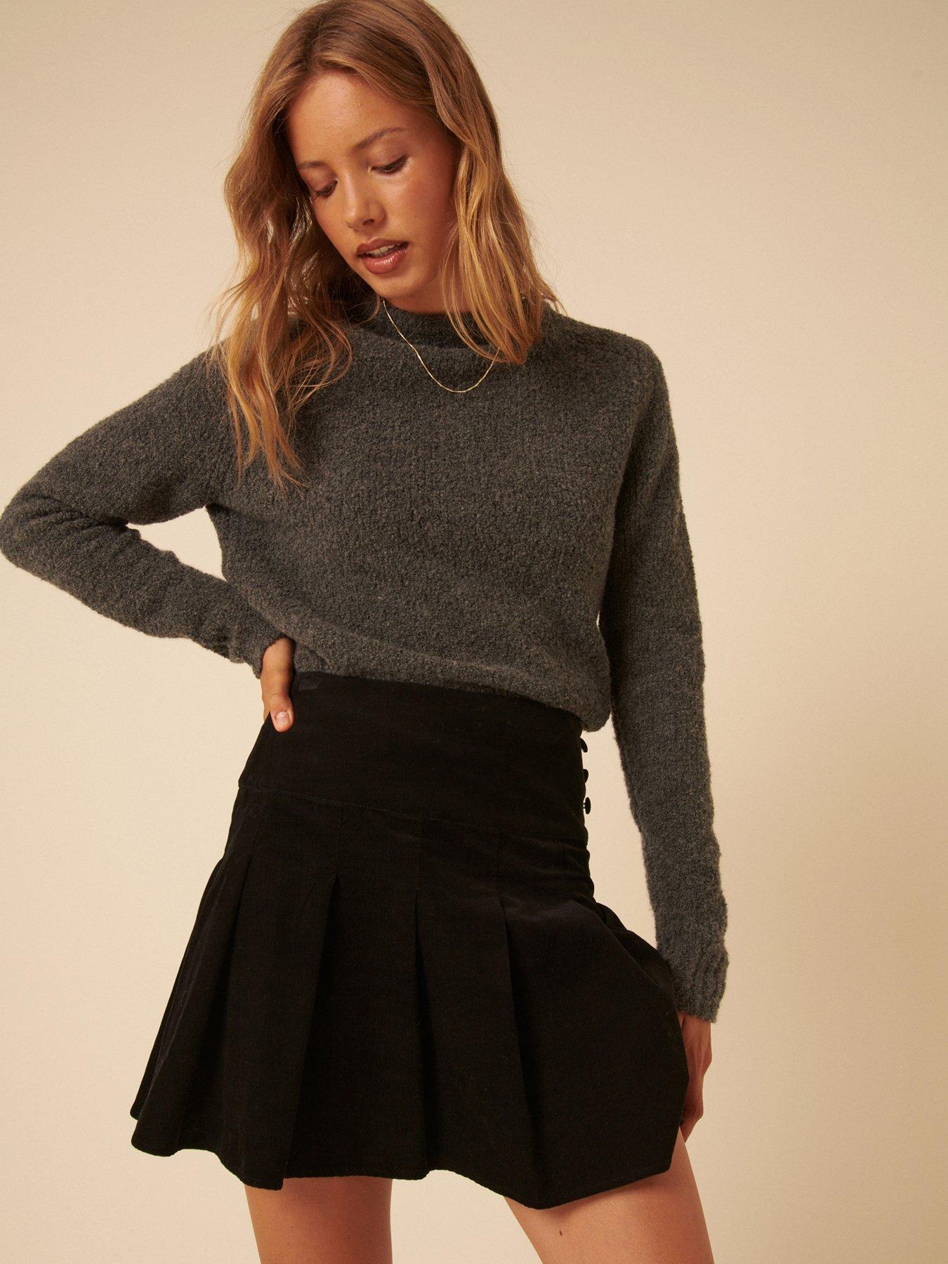 undefined Veronica Cord Skirt - Black