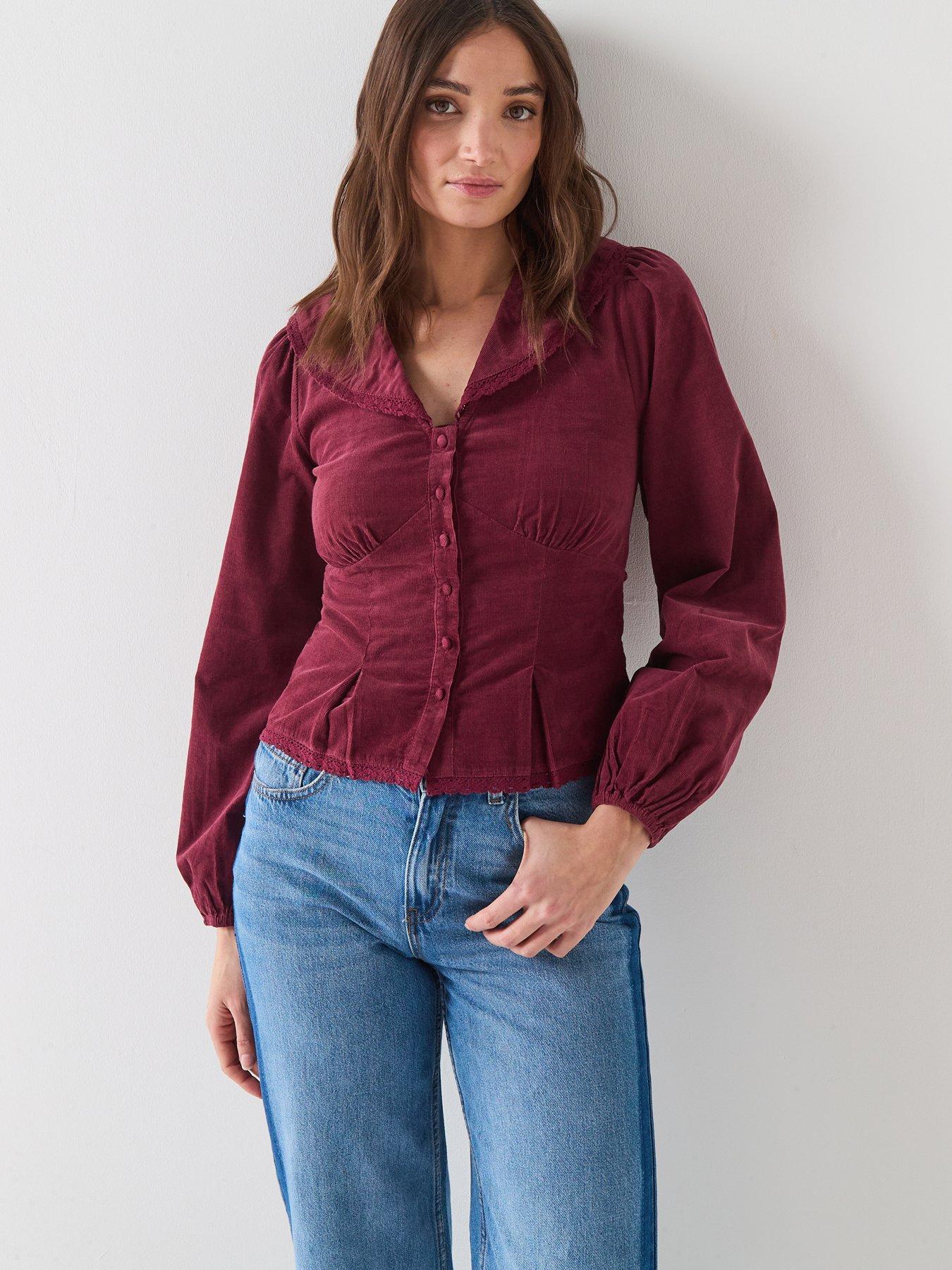 Nobodys Child Jenna Long Sleeve Top - Red