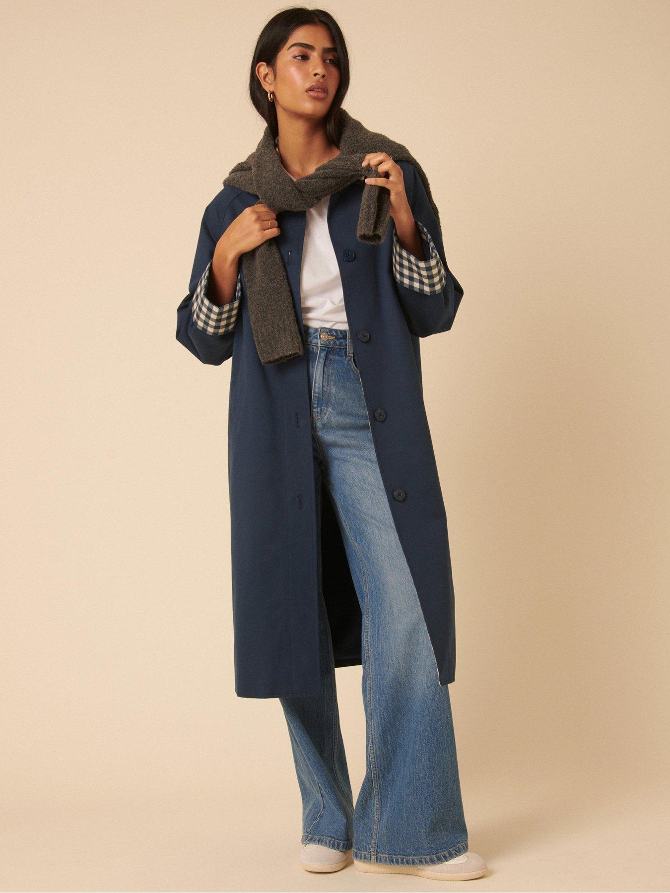 undefined Contrast Yesenia Car Coat - Blue
