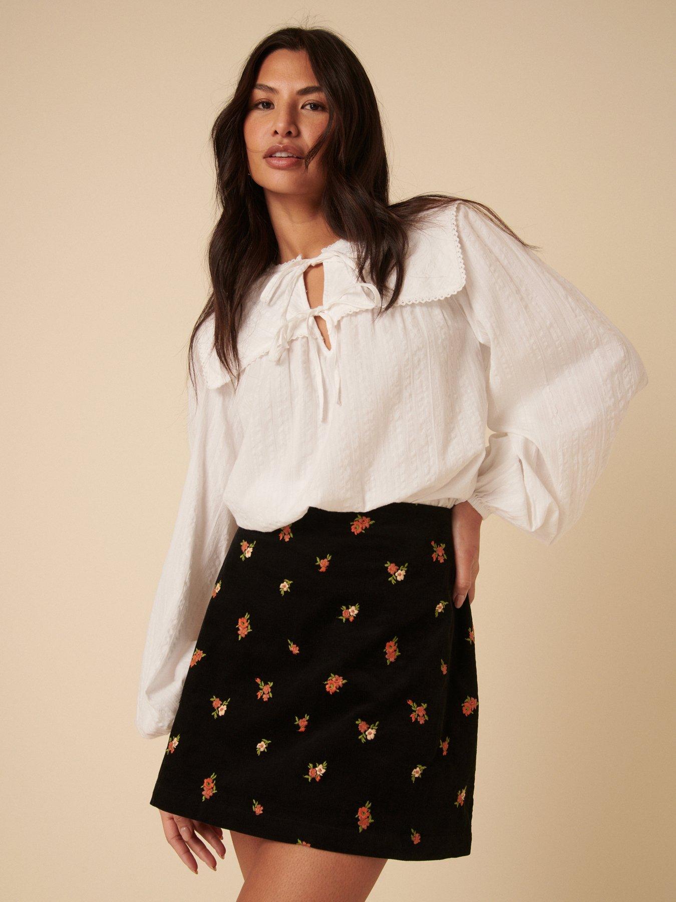 Image 1 of 5 of Nobodys Child Sofia Cord Skirt - Black