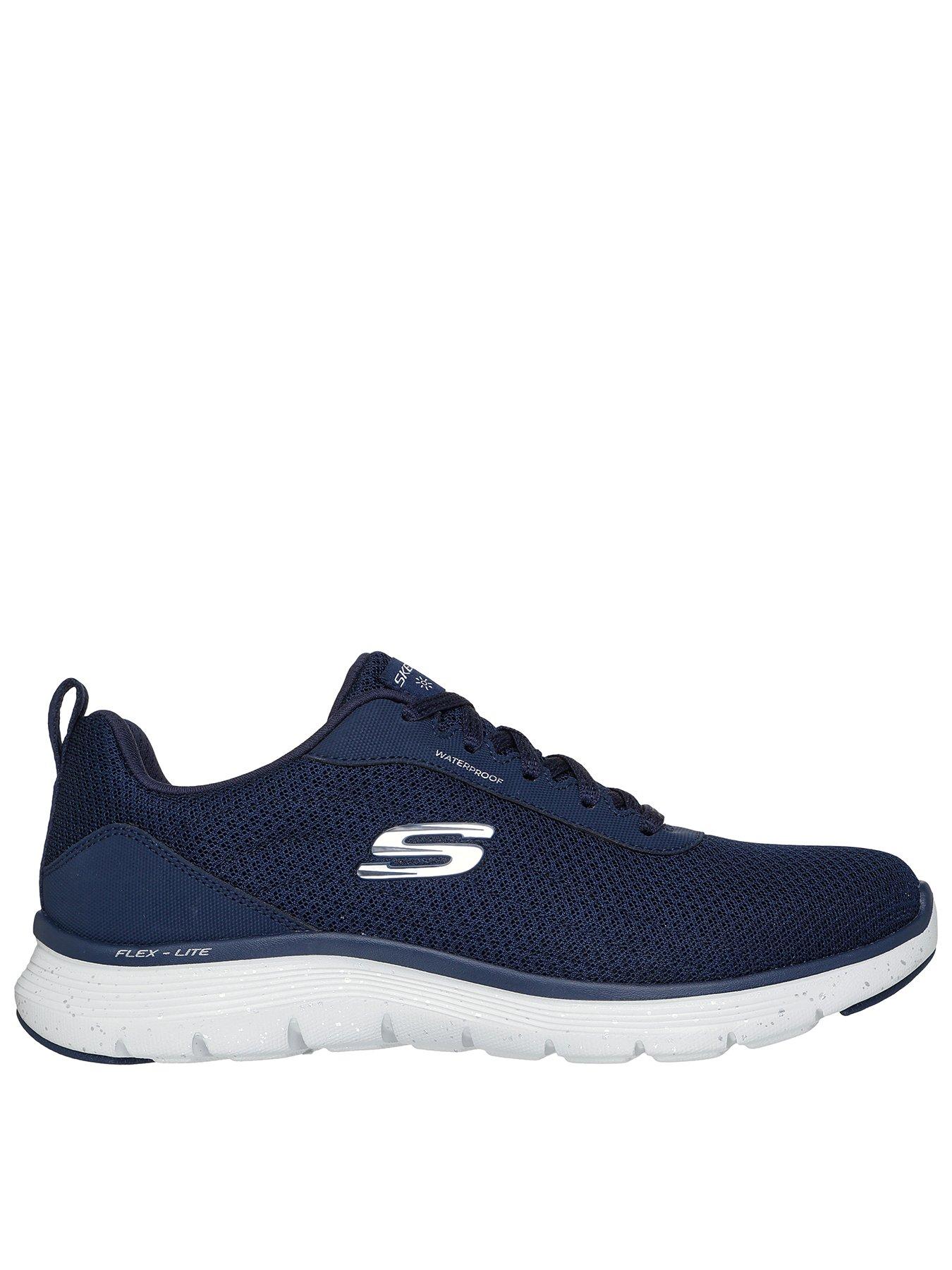 Skechers Flex Appeal 5.0 Fresh Trek Waterproof Trainer - Navy Mesh/trim