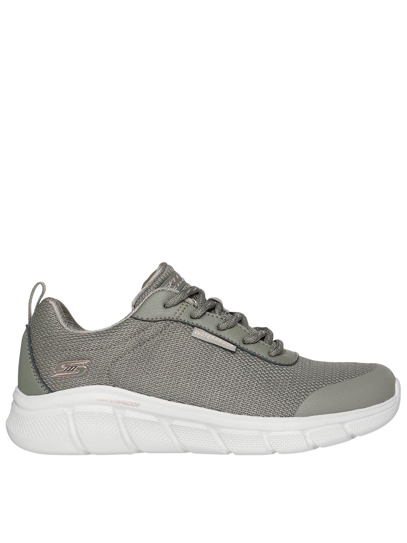front image of skechers-bobs-b-flex-flex-proof-waterproof-trainer--green