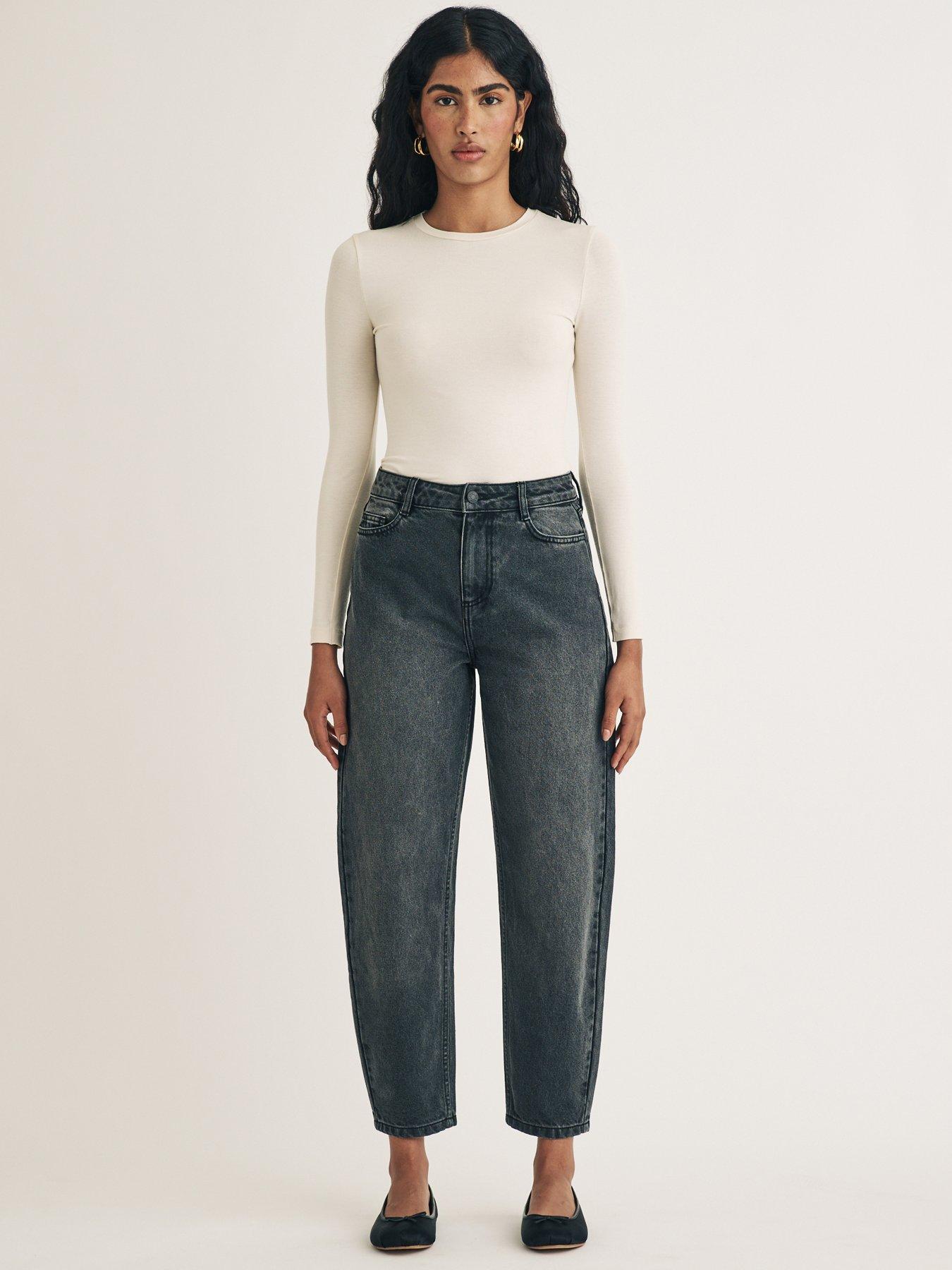 undefined Barrel Leg Jeans - Black