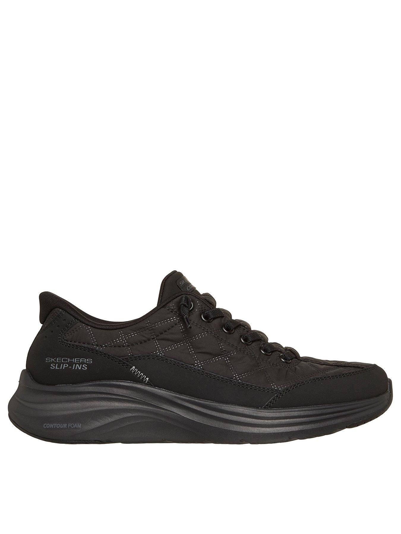  image of skechers-contour-foam-cosy-fit-slip-in-trainer-black