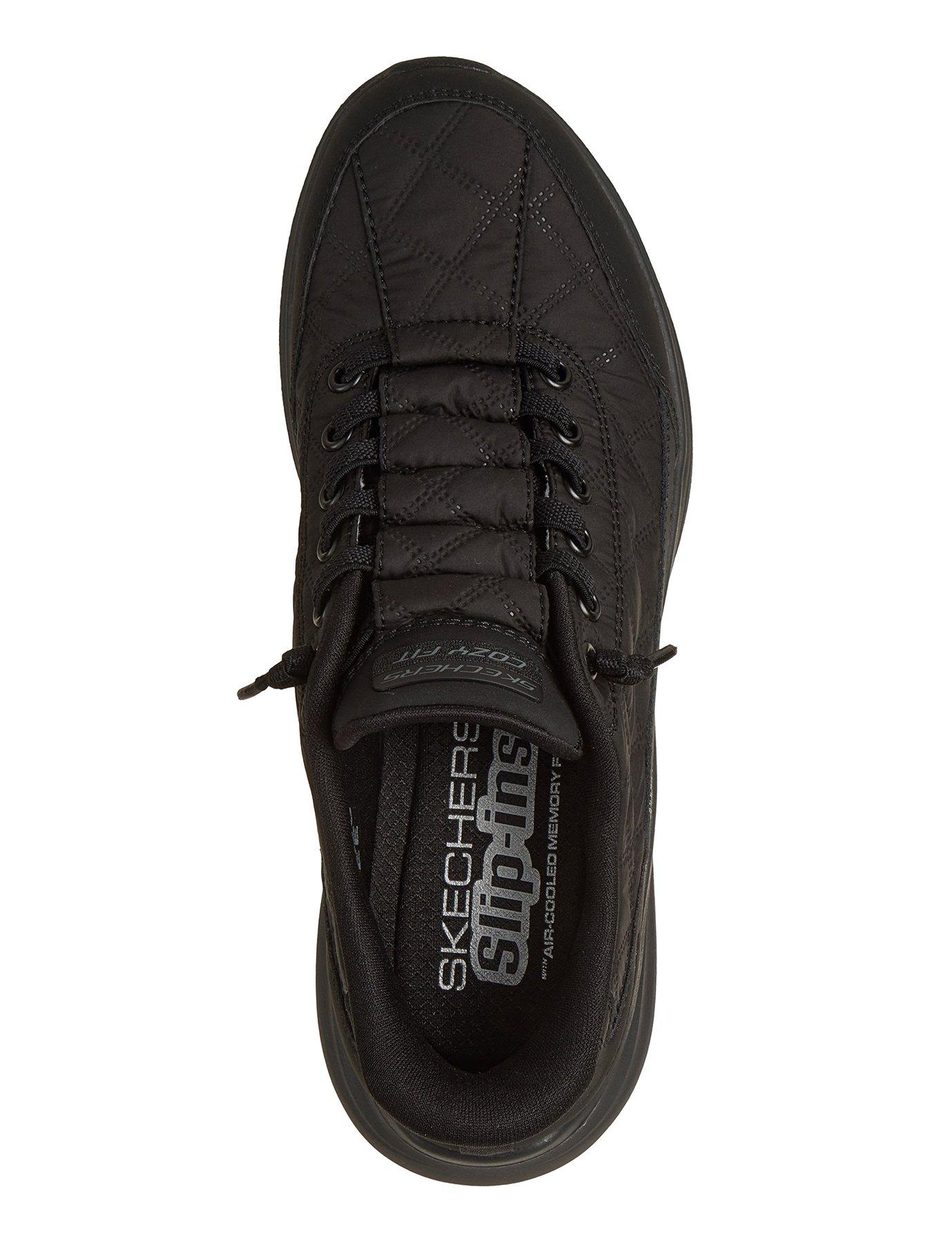  image of skechers-contour-foam-cosy-fit-slip-in-trainer-black