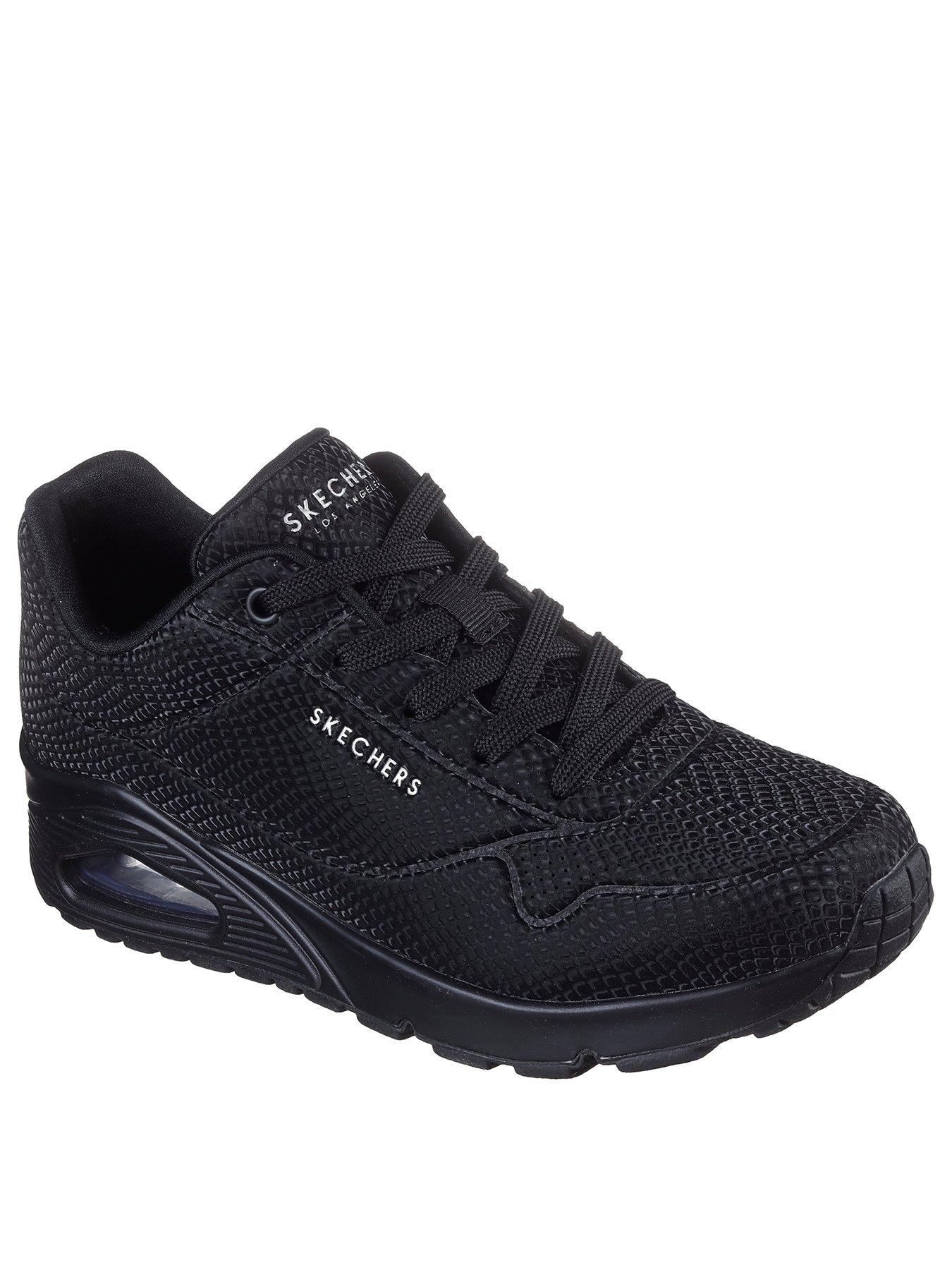 Image 2 of 5 of Skechers Uno Shiny Scale Reflective Snake Lace-Up Trainers - Reflective Snake Printed Durabuck (Black)