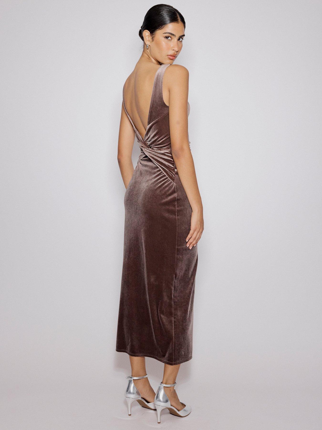 Image 2 of 5 of Nobodys Child Margot Midi Dress Plain - Brown