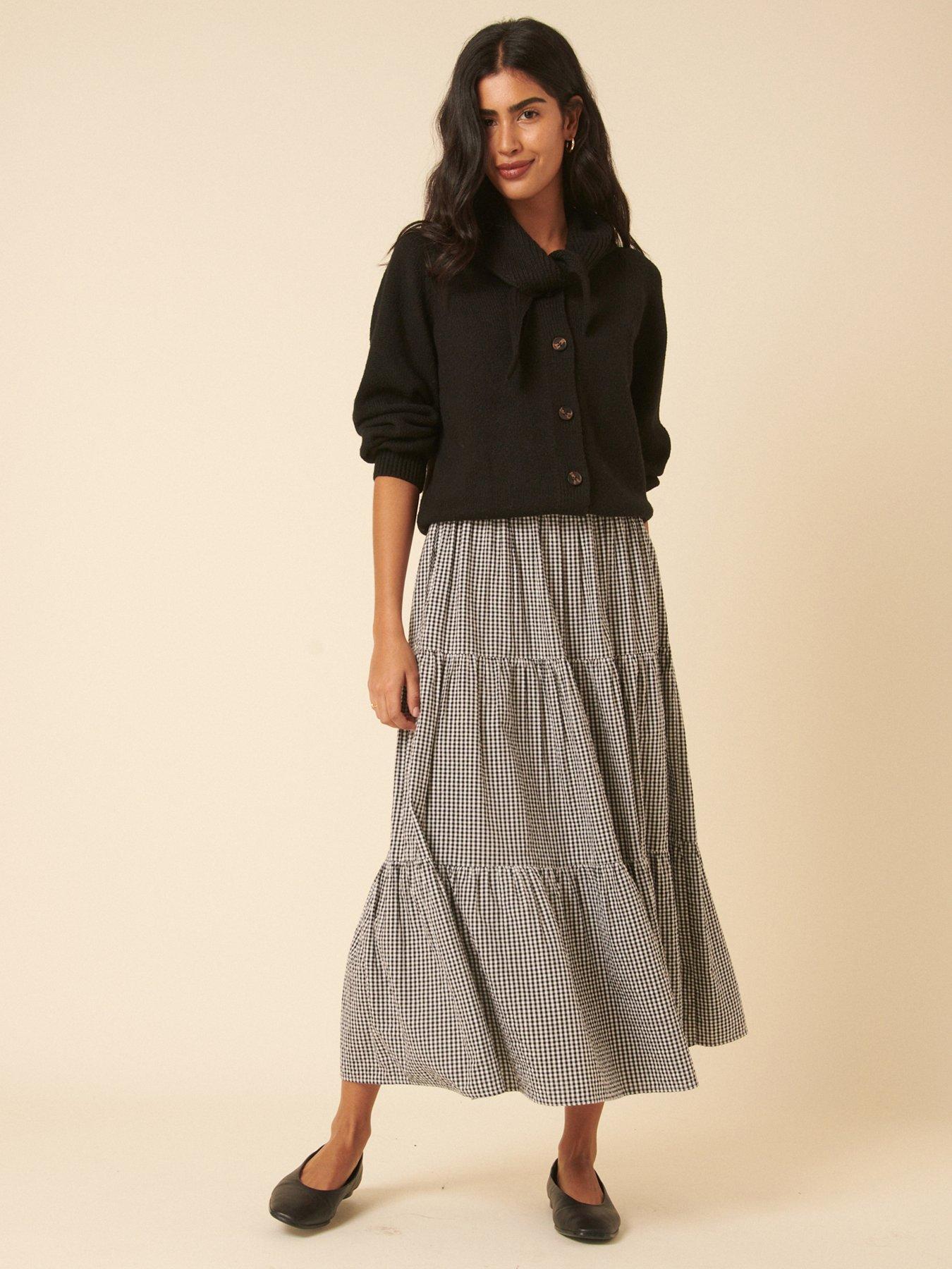 Image 4 of 5 of Nobodys Child Neck-tie Scarf Detail Cardigan - Black