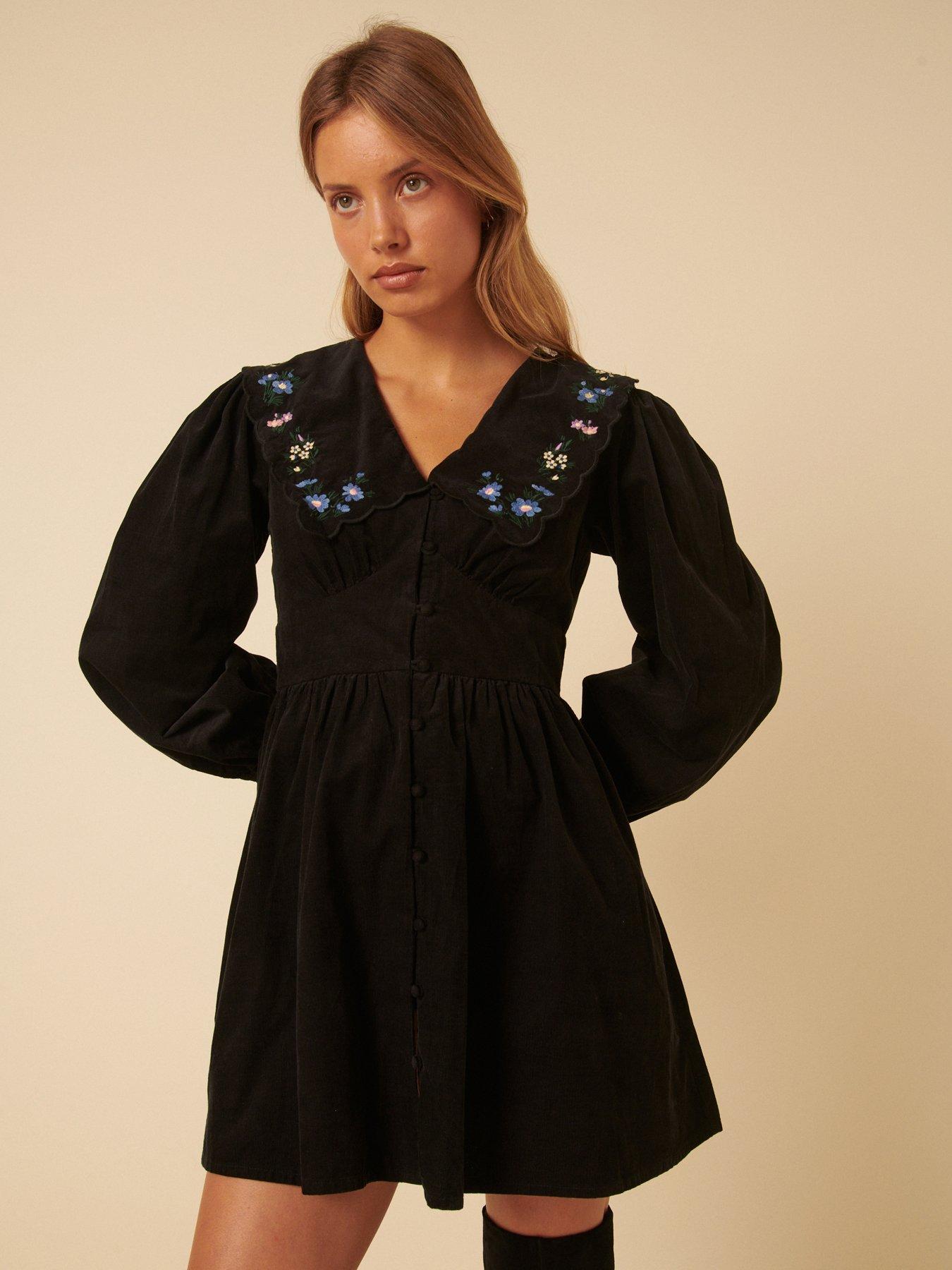 undefined Birdie Mini Dress Embroidery - Black