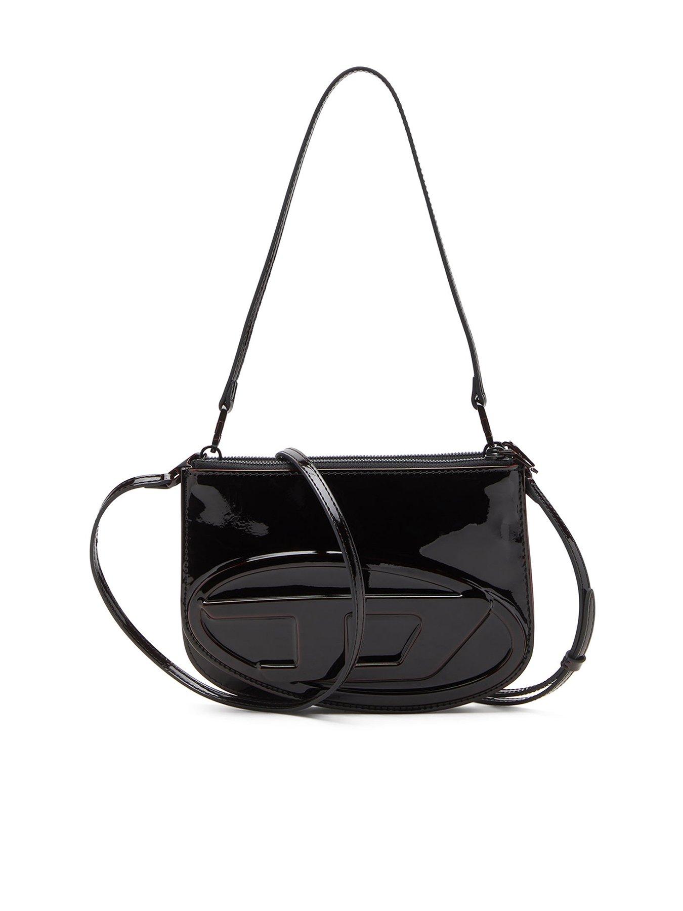 front image of diesel-1dr-twin-shoulder-bag-black