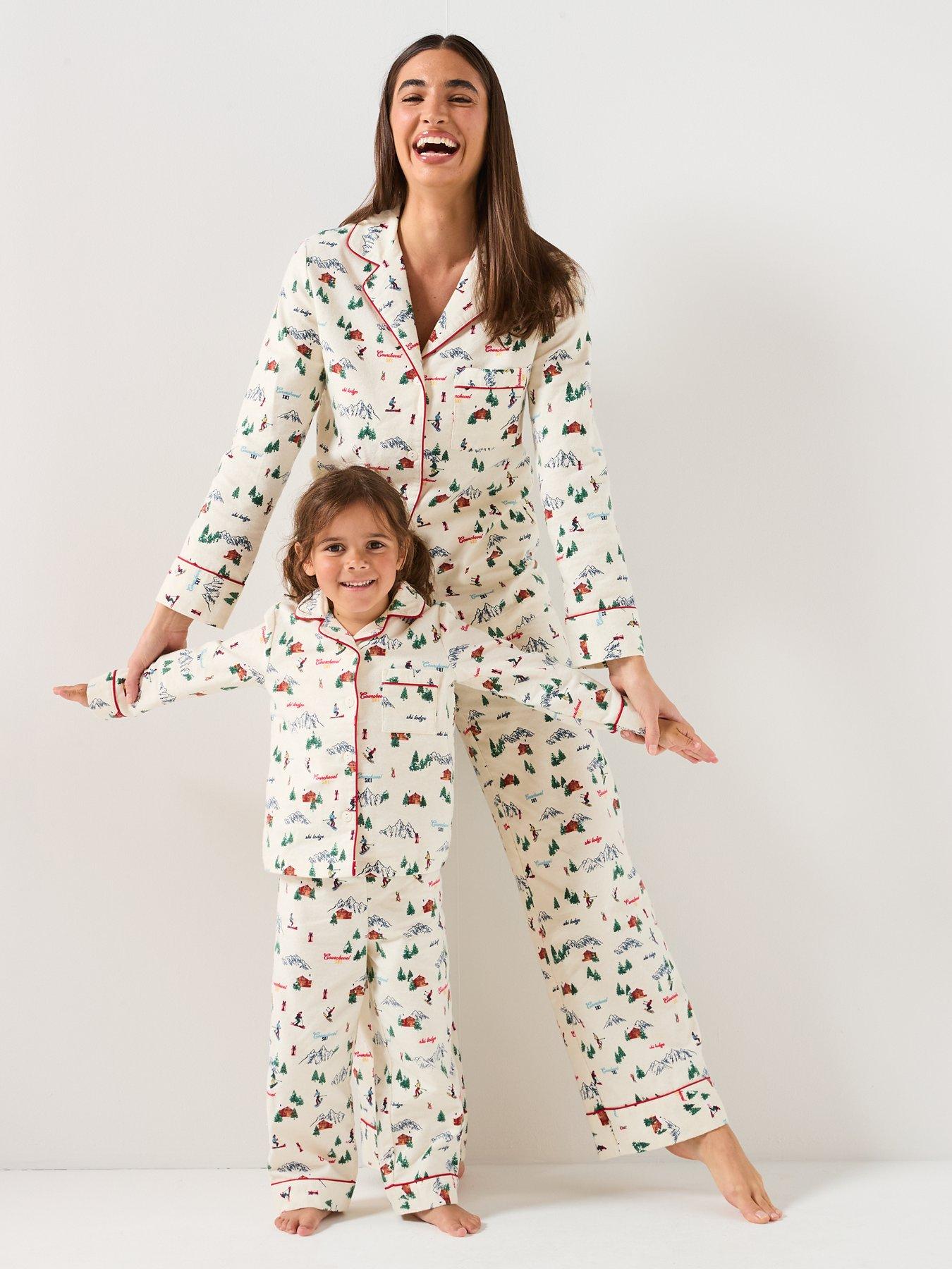  image of michelle-keegan-kids-unisexnbspski-print-family-pjs-white