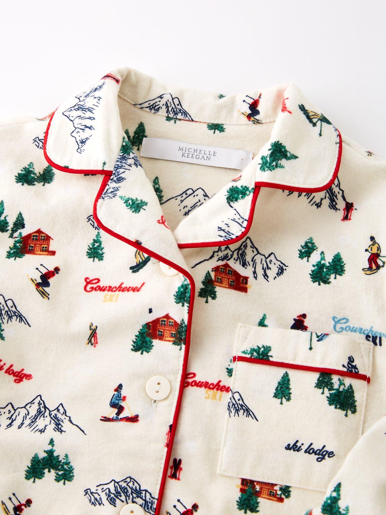  image of michelle-keegan-kids-unisexnbspski-print-family-pjs-white