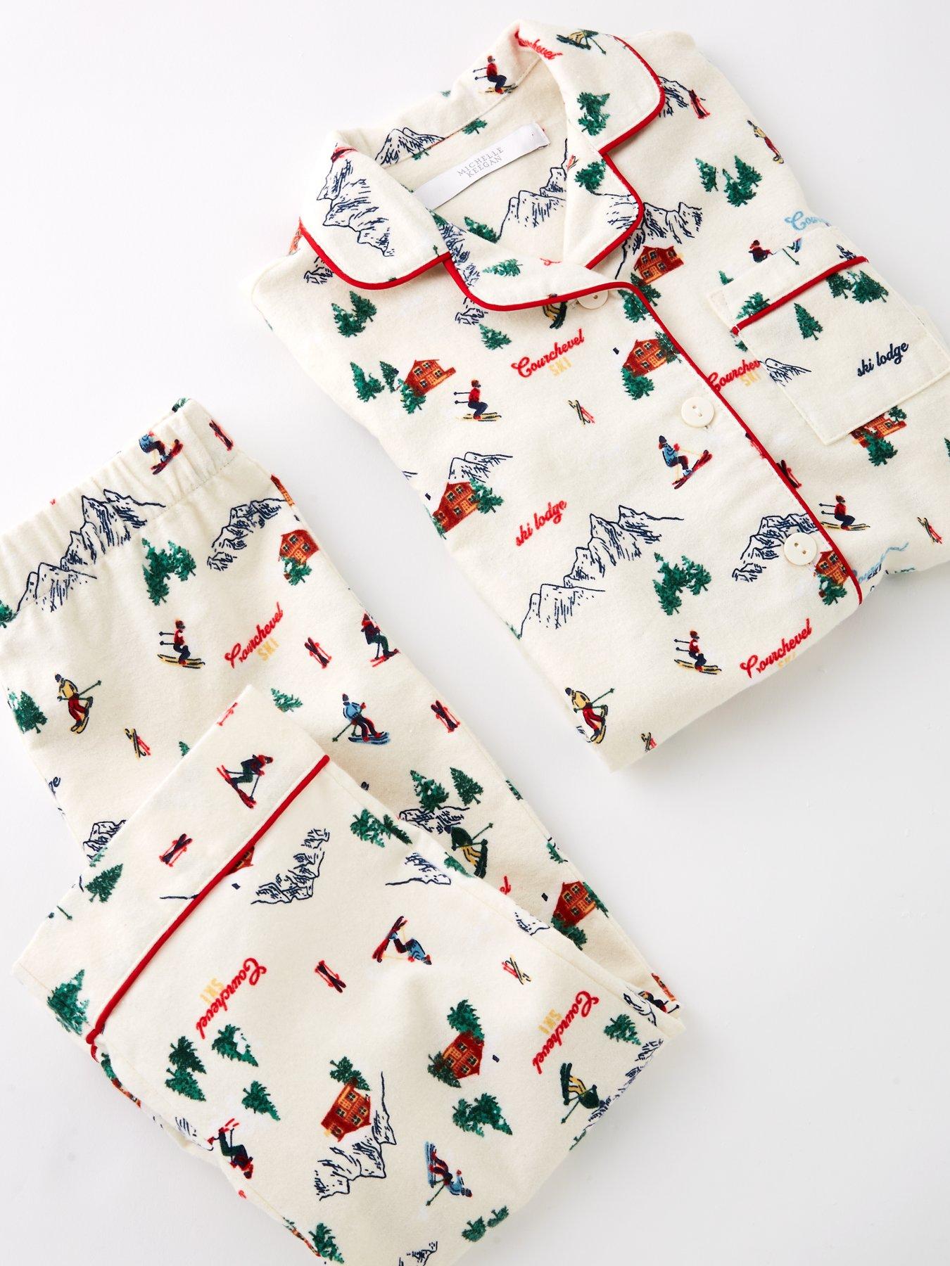  image of michelle-keegan-kids-unisexnbspski-print-family-pjs-white