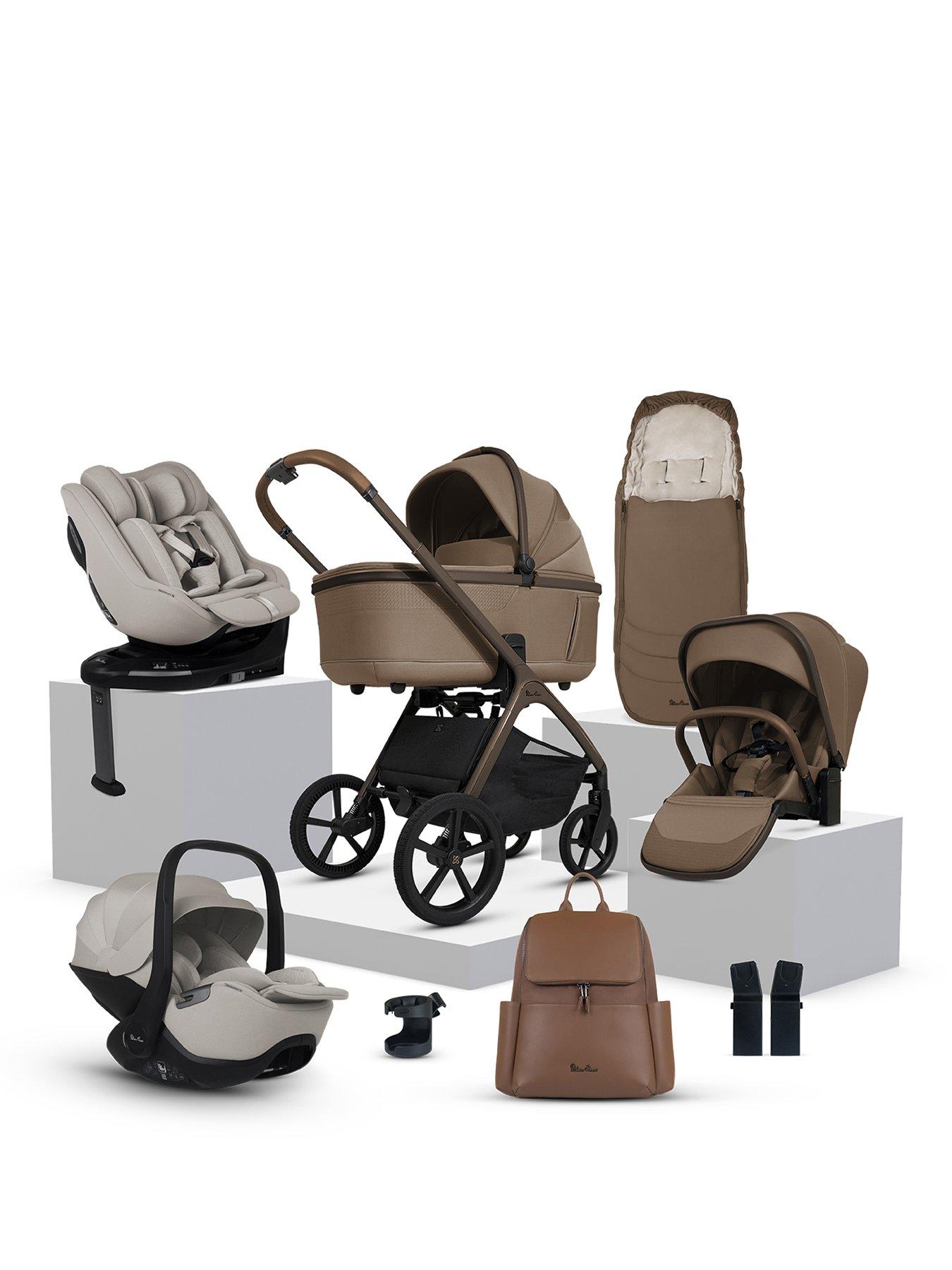 front image of silver-cross-cove-ultimate-360-family-car-seat-bundle-maple-nautral-taupe-car-seats