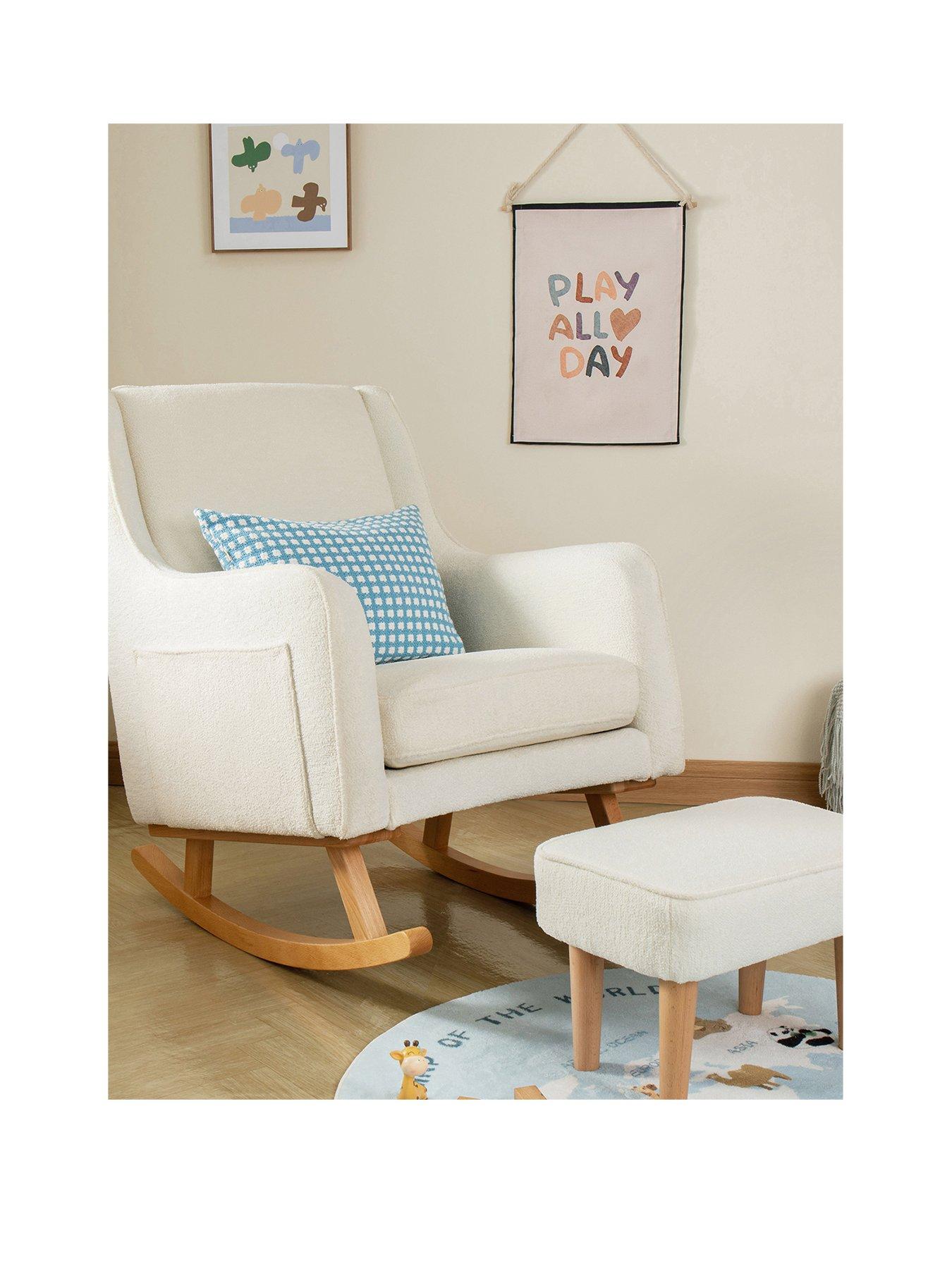 Image 1 of 6 of Babymore Ida Nursing Chair with Stool - Boucl&eacute;