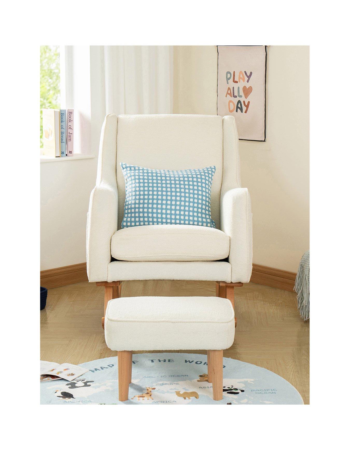 Image 2 of 6 of Babymore Ida Nursing Chair with Stool - Boucl&eacute;