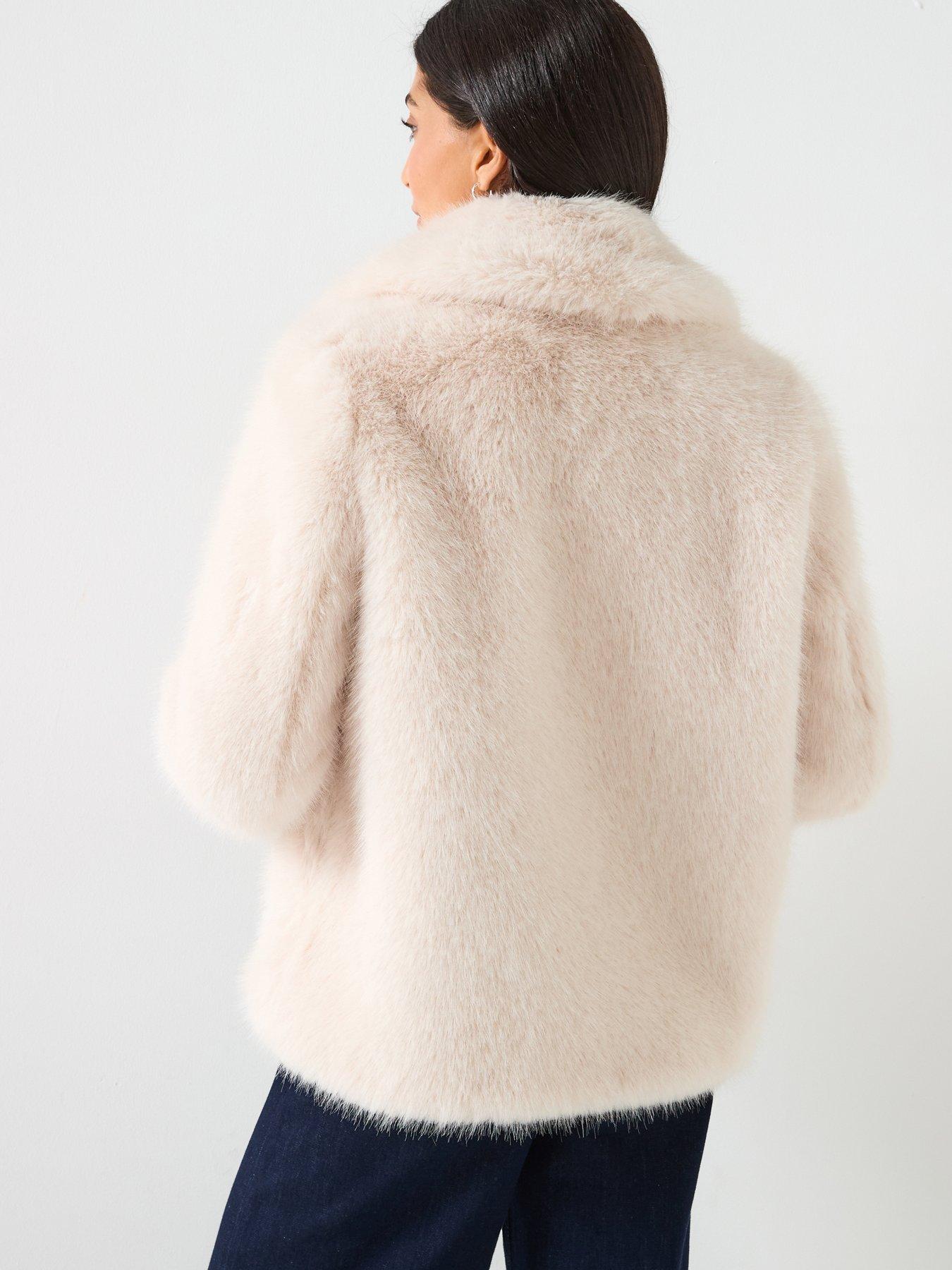  image of forever-new-hunter-faux-fur-coat-beige