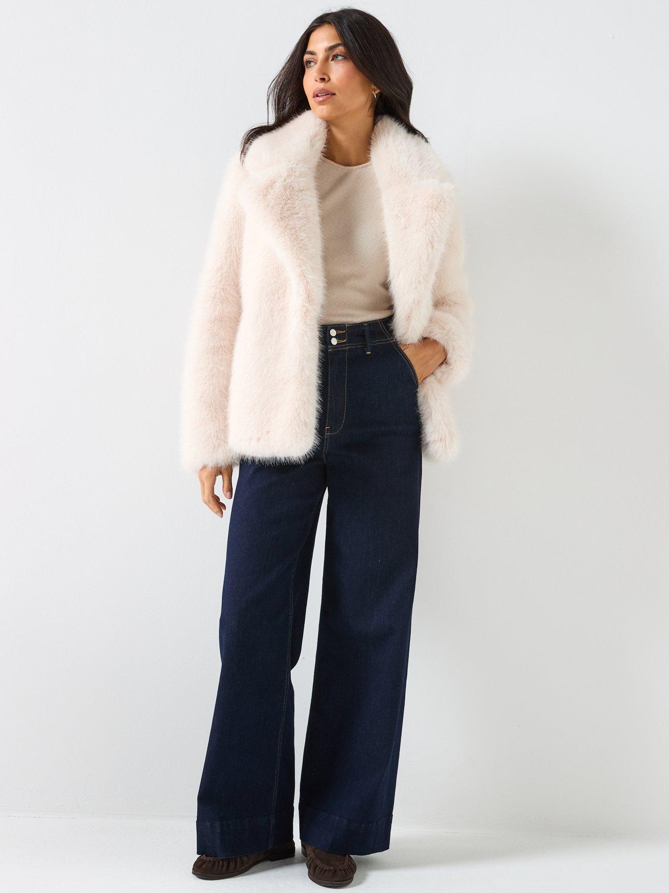  image of forever-new-hunter-faux-fur-coat-beige