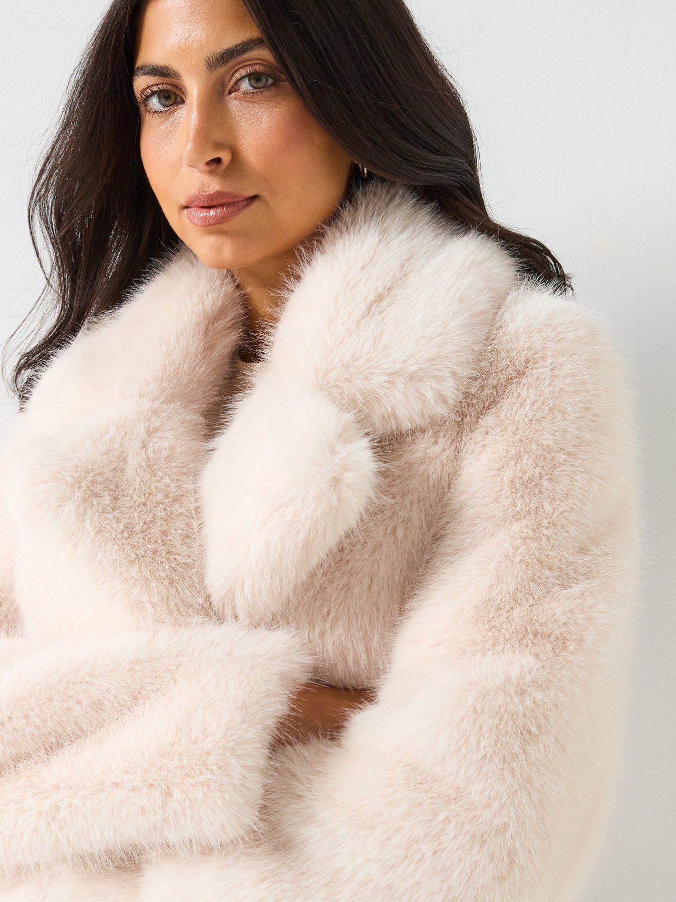  image of forever-new-hunter-faux-fur-coat-beige